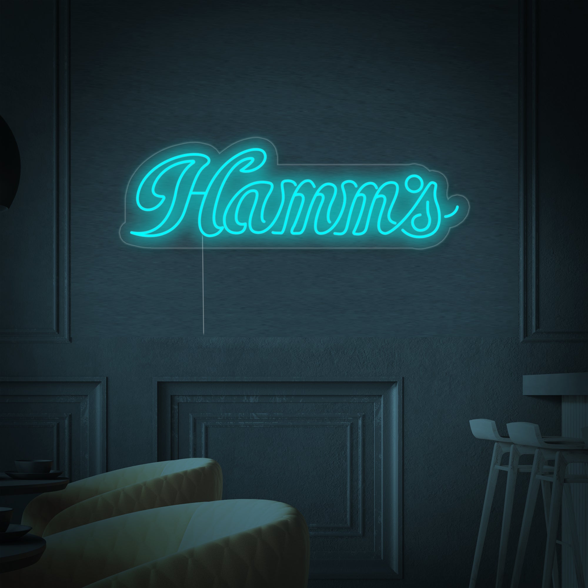 "Hamms Bierbar" Neonschrift