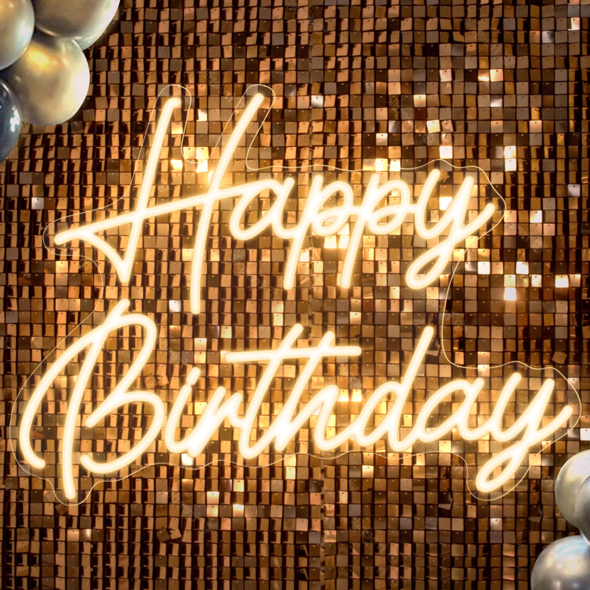 „Happy Birthday“-Neonschild für die Dekoration von Geburtstagsfeiern