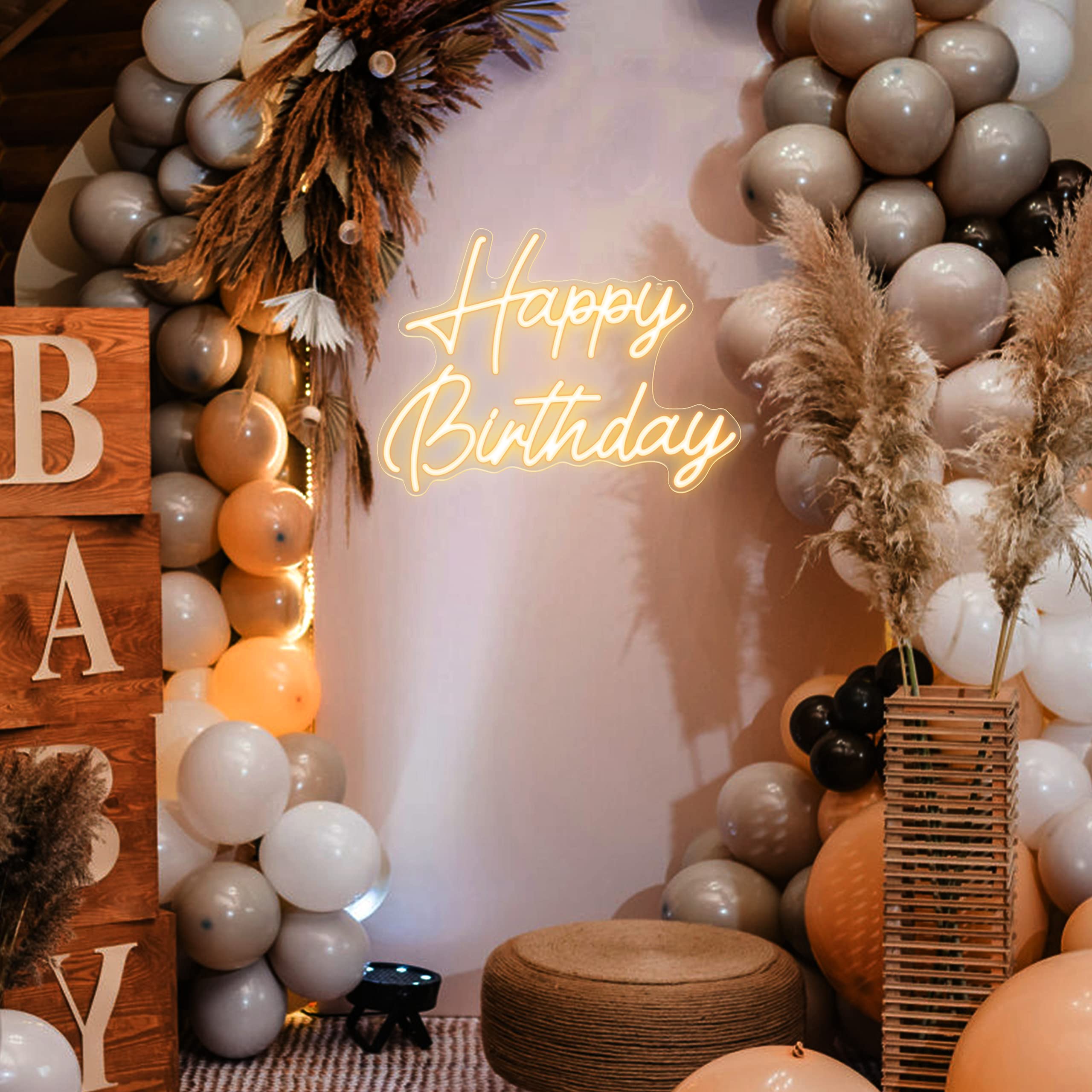 „Happy Birthday“-Neonschild für die Dekoration von Geburtstagsfeiern