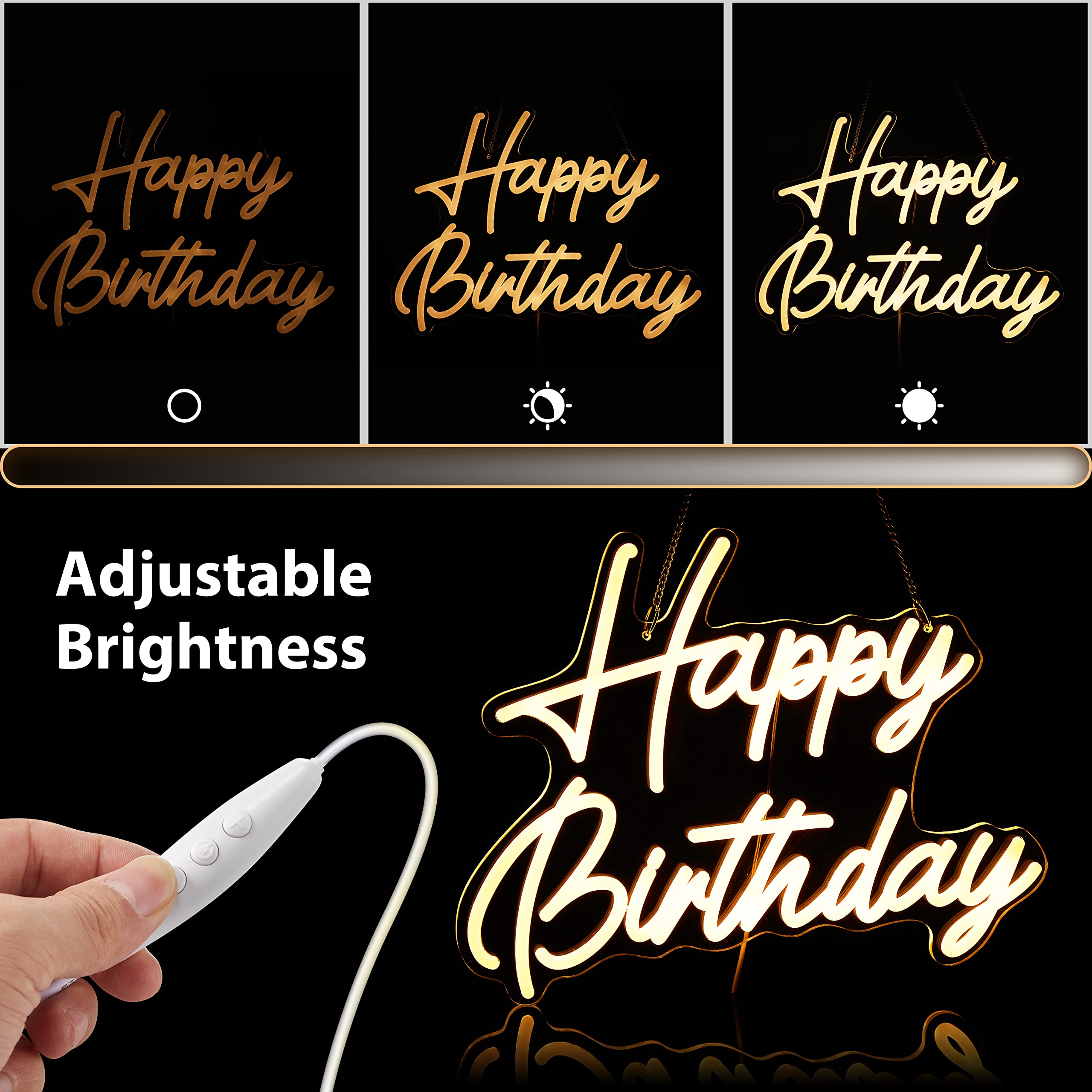 „Happy Birthday“-Neonschild für die Dekoration von Geburtstagsfeiern