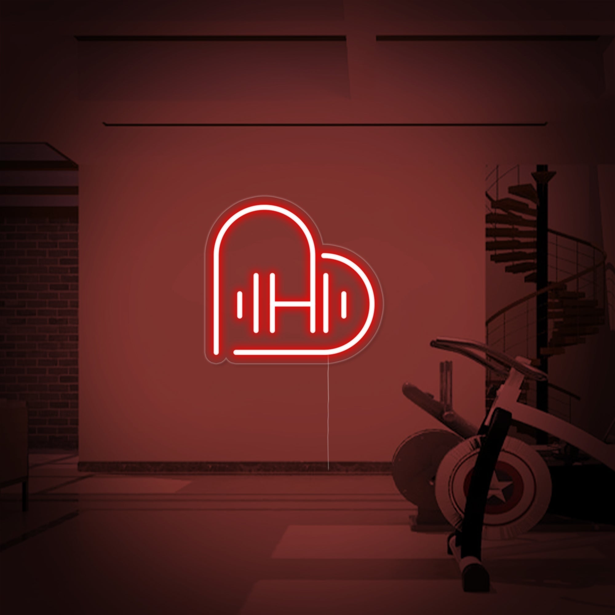 "Herz Hantel" Neonschrift