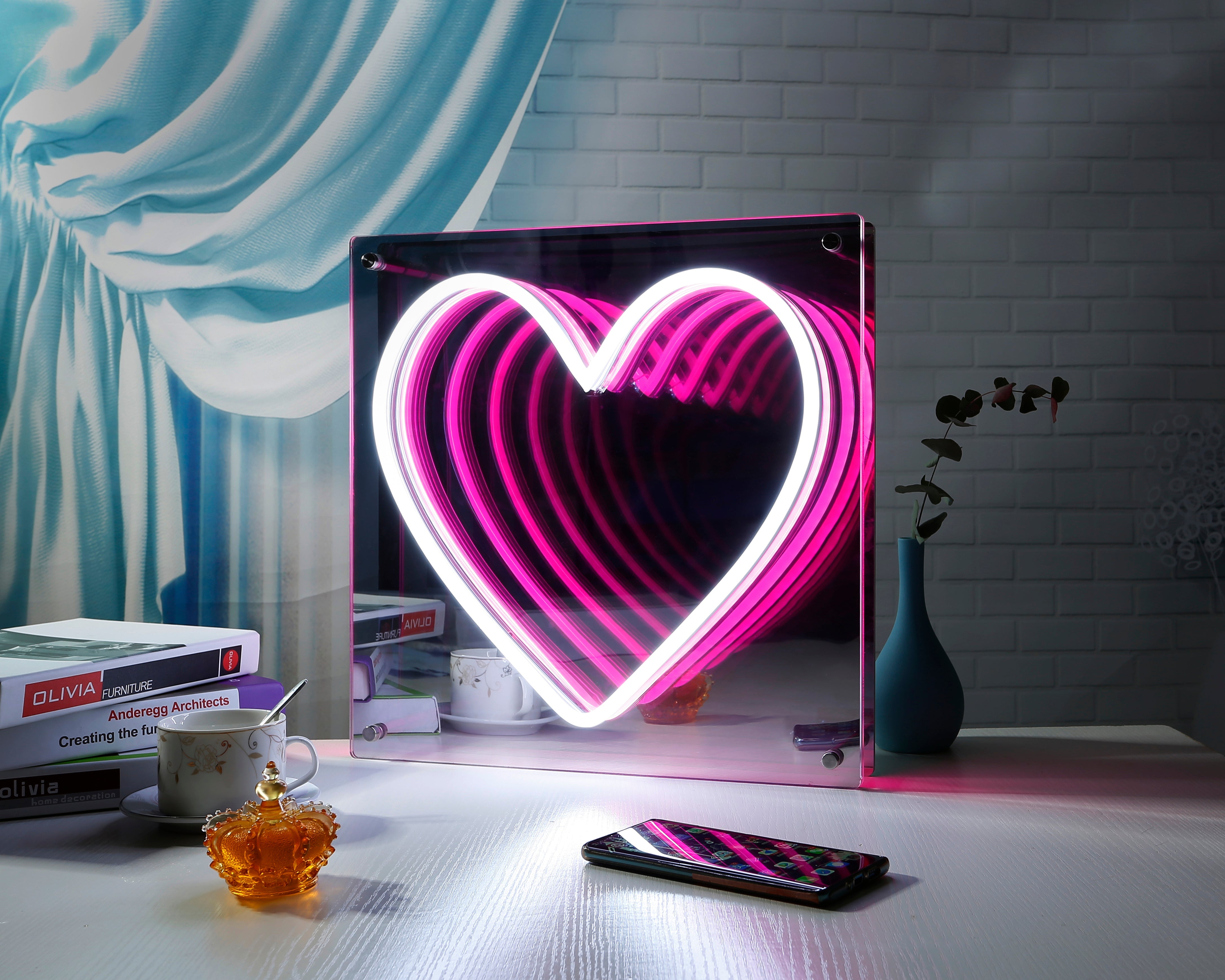 "Herzen" 3D Unendlichkeits LED Neonschrift