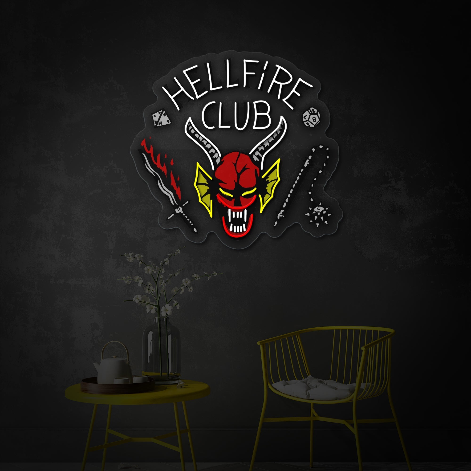 "Hellfire Club" UV-bedruckt LED-Neonschild