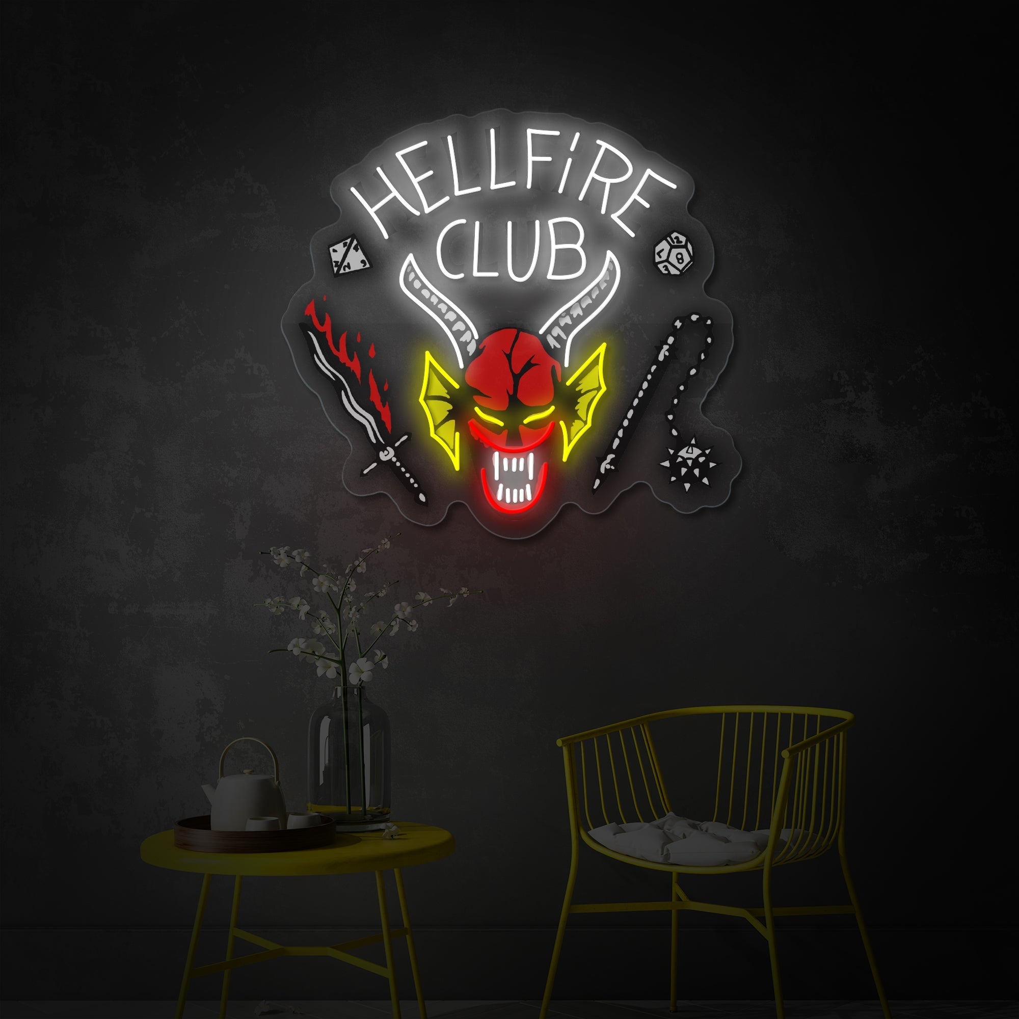 "Hellfire Club" UV-bedruckt LED-Neonschild