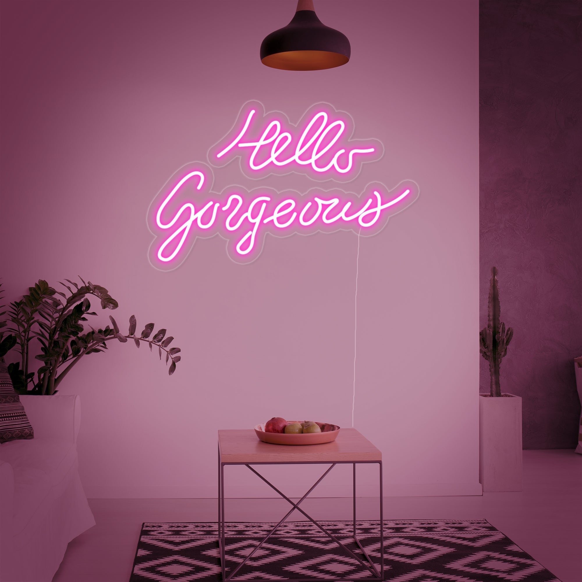 "Hello Gorgeous" Neonschrift