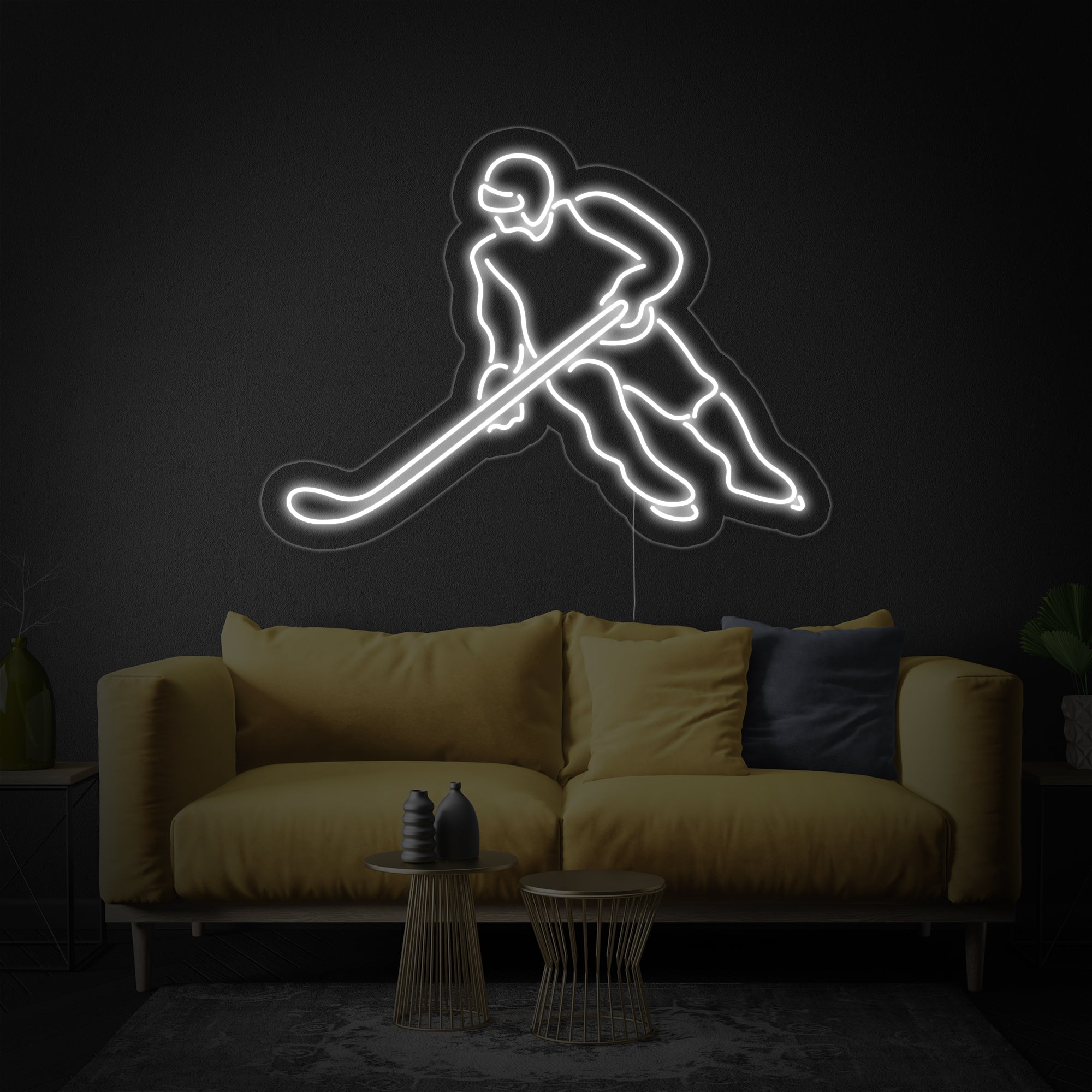 "Hockeyspieler" Neonschrift