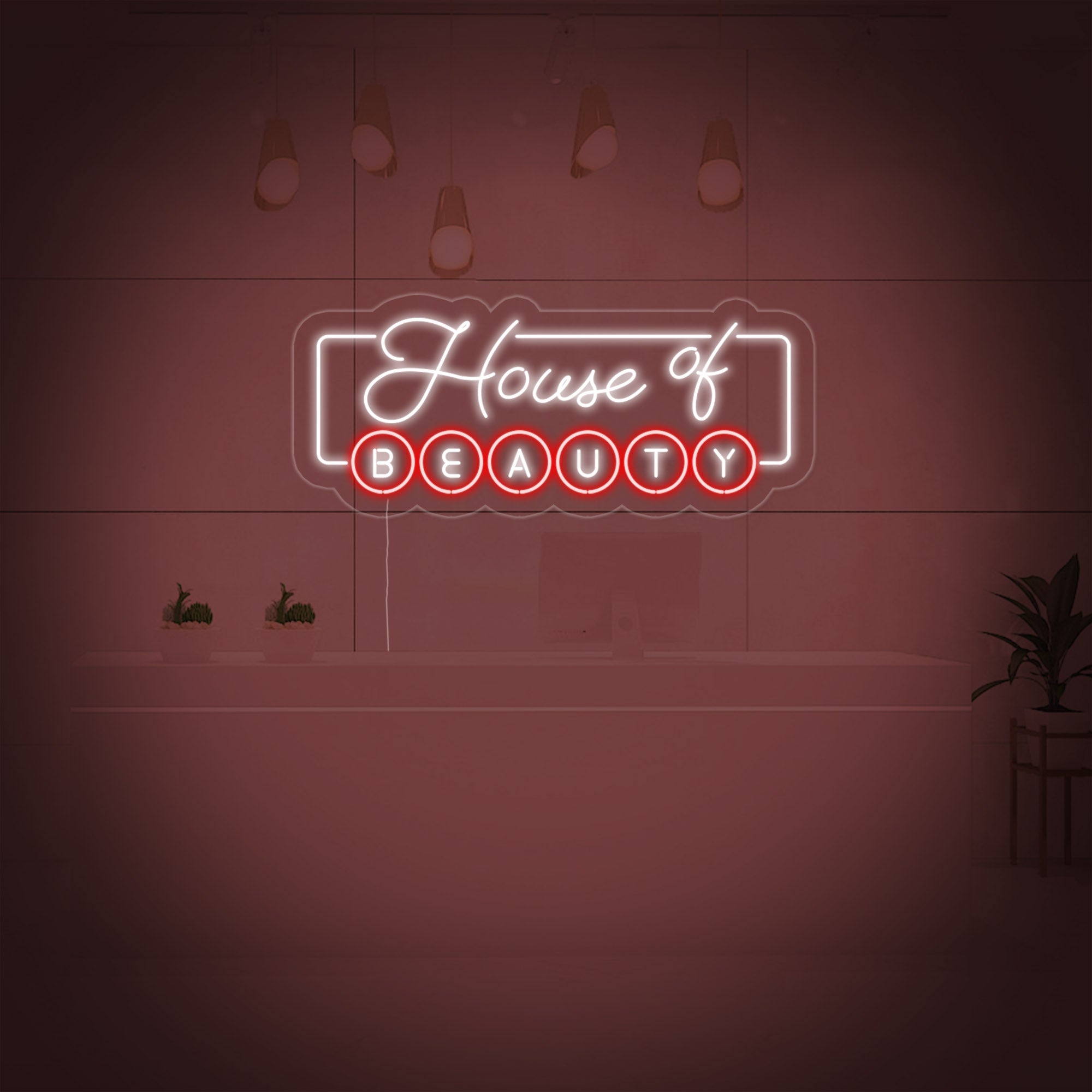 "House of Beauty" Neonschrift