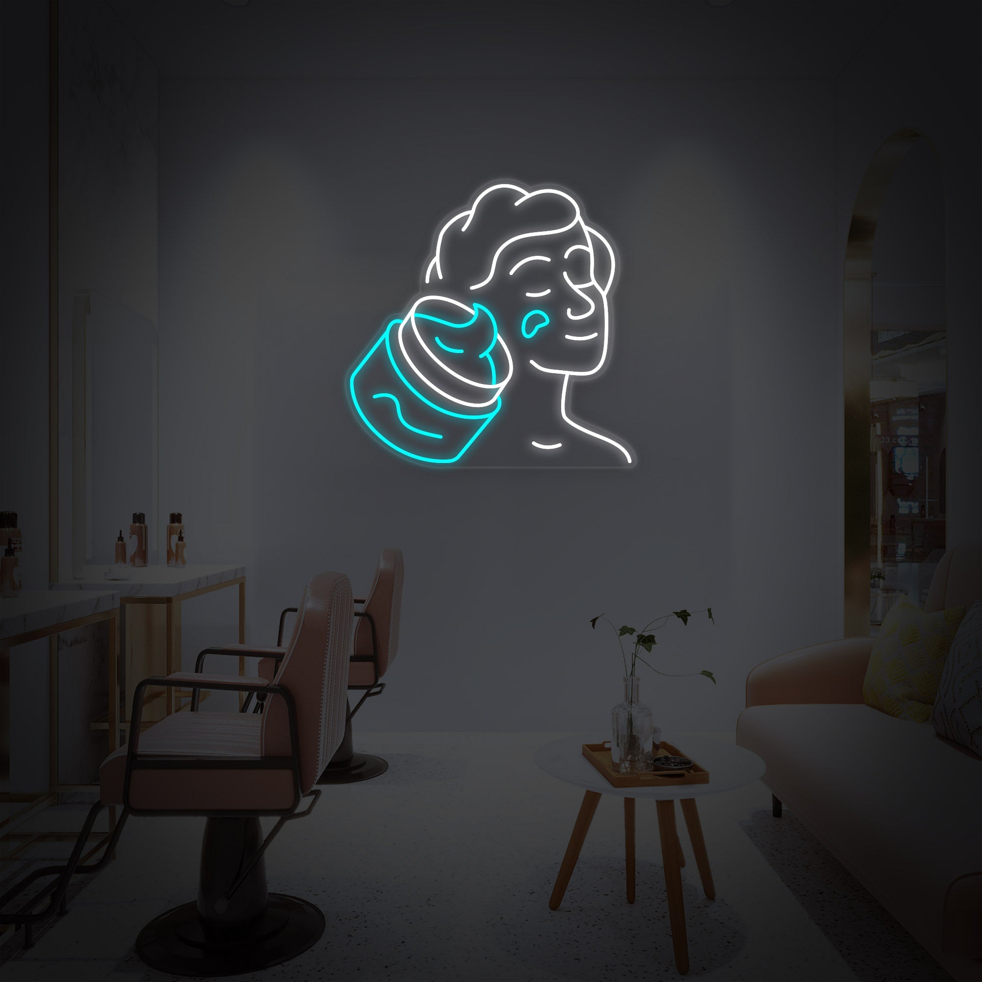 "Hygiene Hautpflege" Neonschrift
