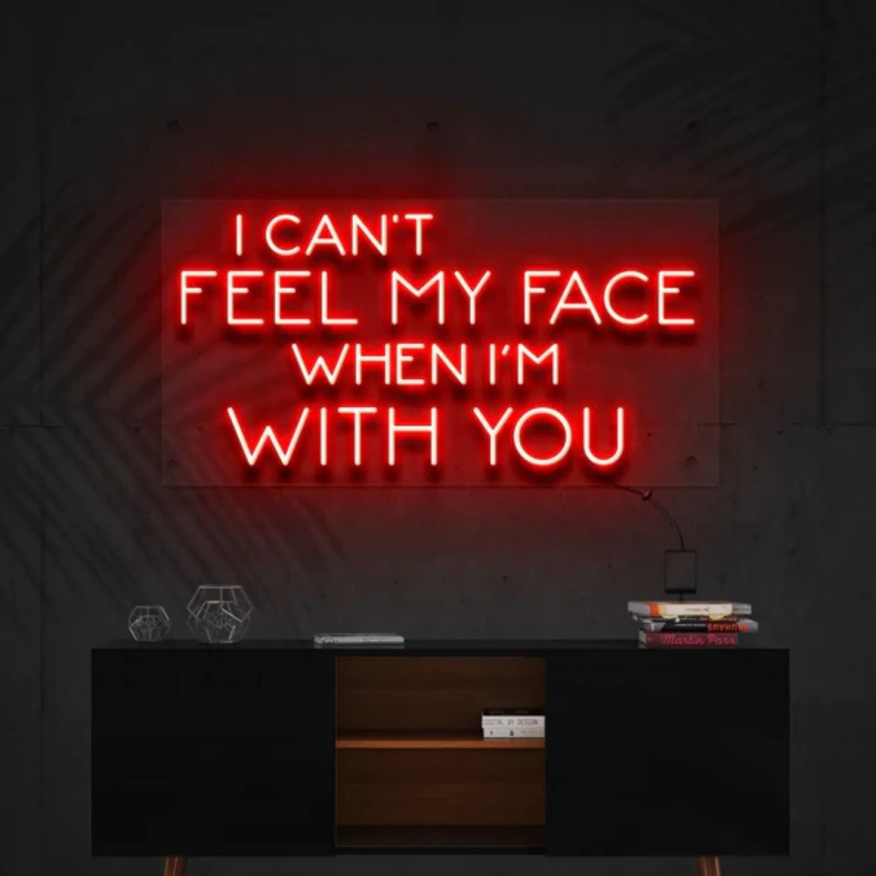 „I Can't Feel My Face When I'm With You“ Neon Personalisierung