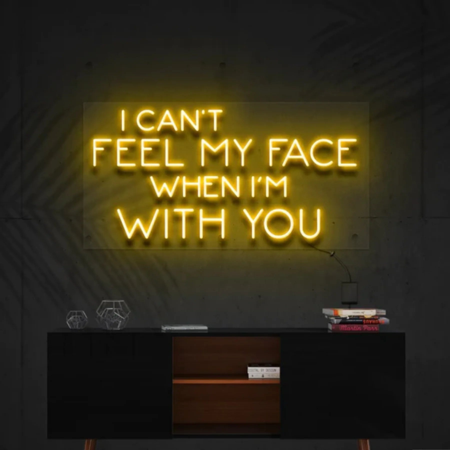„I Can't Feel My Face When I'm With You“ Neon Personalisierung