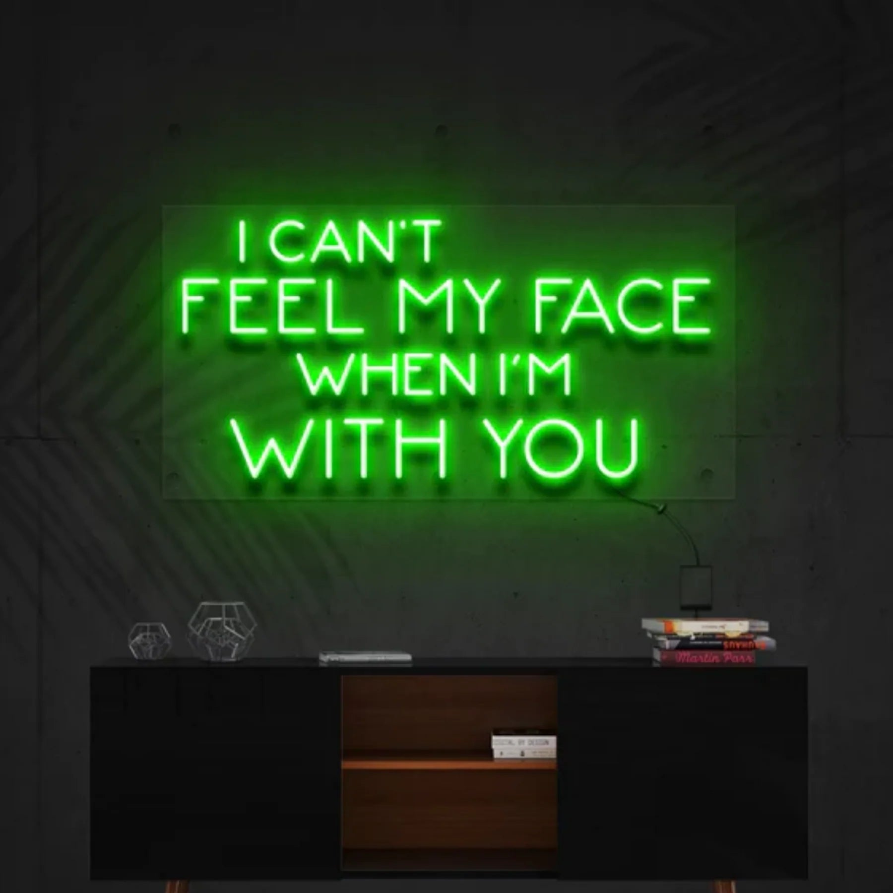 „I Can't Feel My Face When I'm With You“ Neon Personalisierung