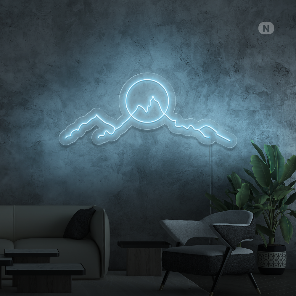 Neon Schild Bergen