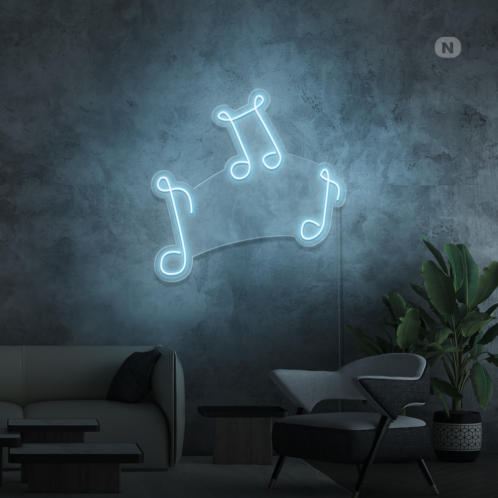 Neon Schild Musikalische Noten