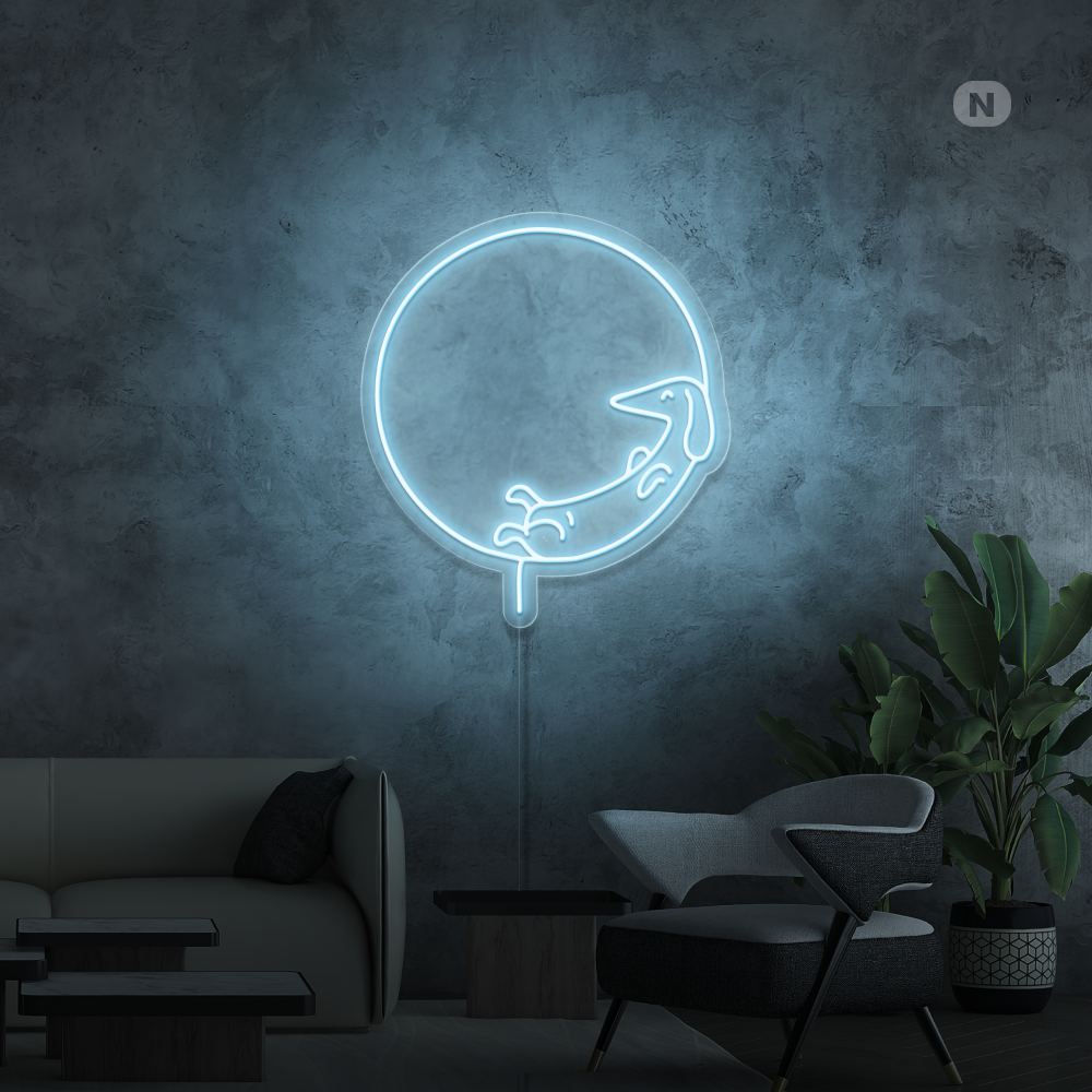Neon Schild Schlafender Hund