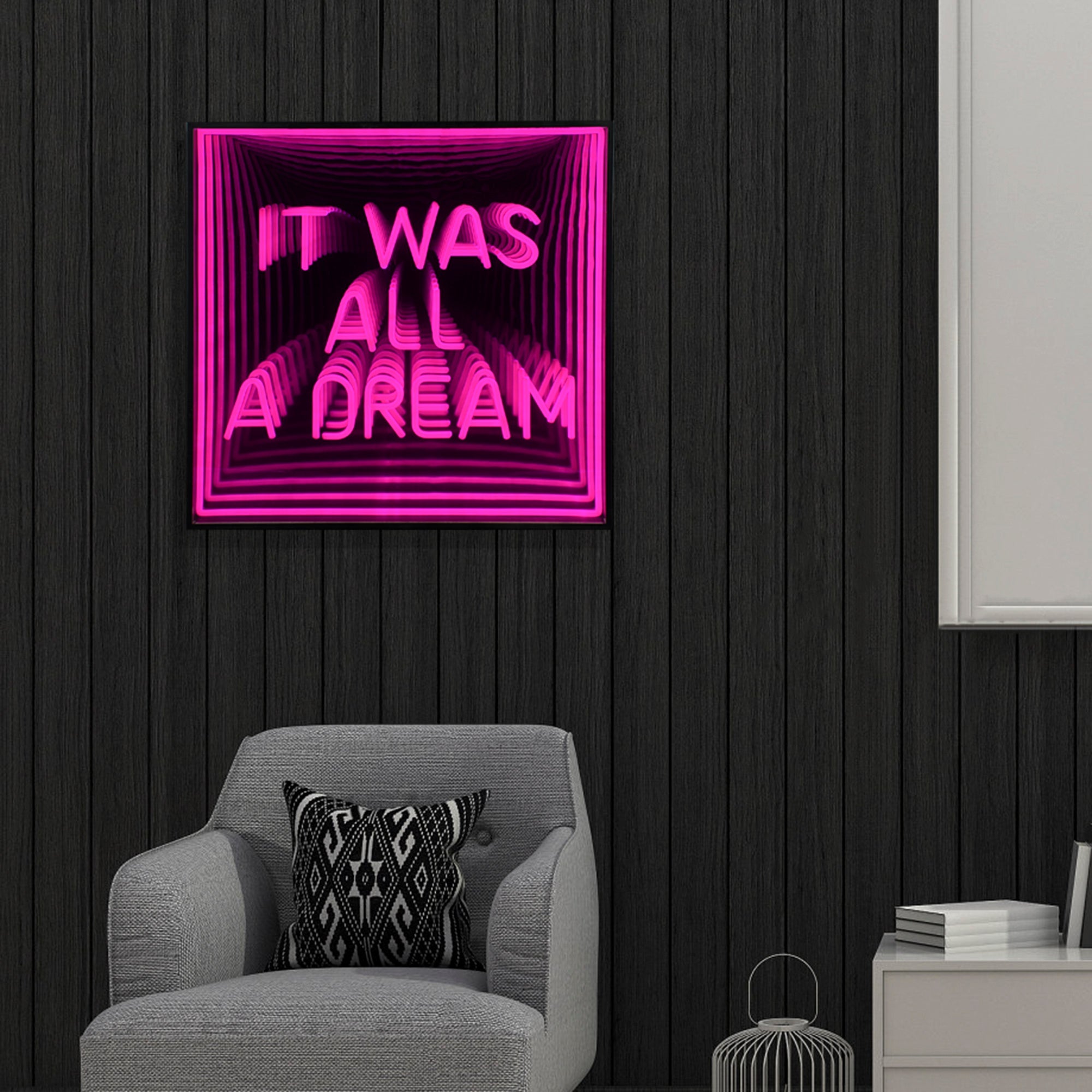"It Was All A Dream" 3D Unendlichkeits LED Neonschrift