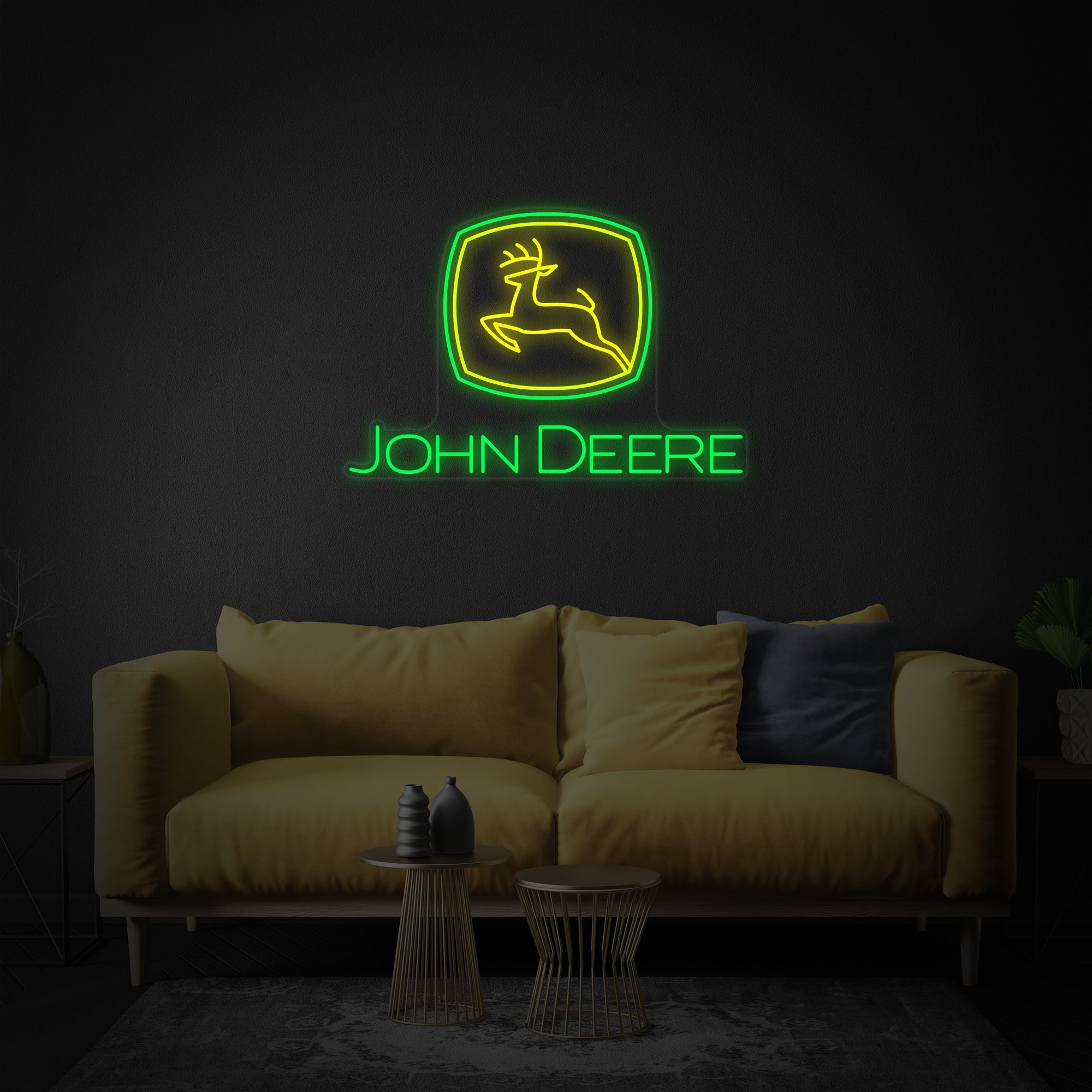 "John Deer" Neonschrift