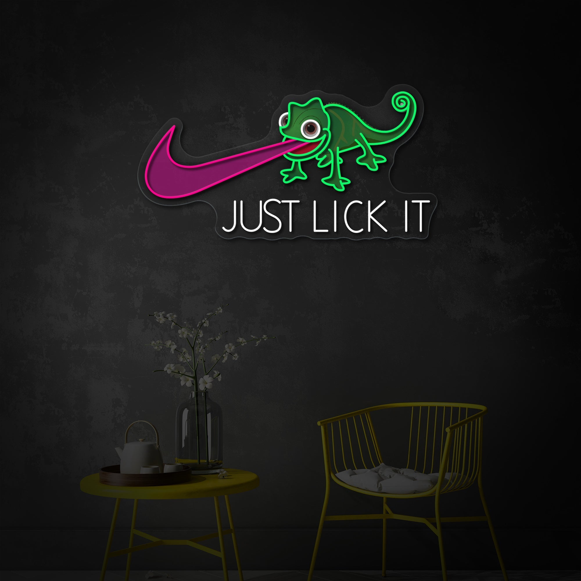 "Just Lick It" UV-bedruckt LED-Neonschild