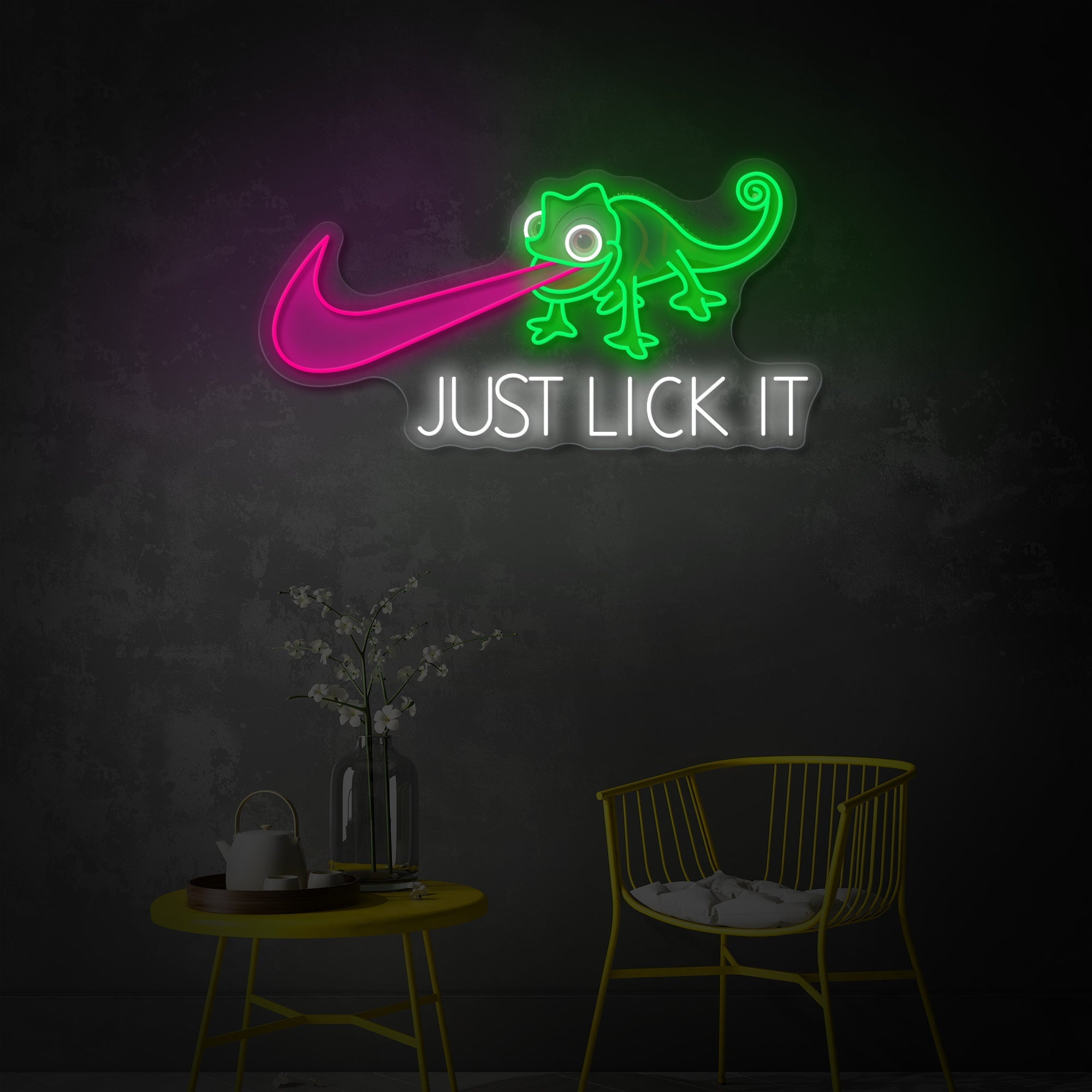 "Just Lick It" UV-bedruckt LED-Neonschild