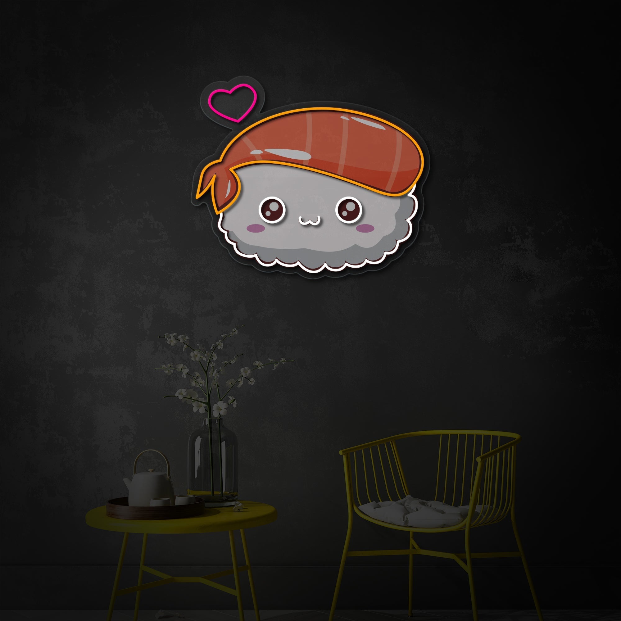 "Kawaii Sushi, japanisches Essen" UV-bedruckt LED-Neonschild