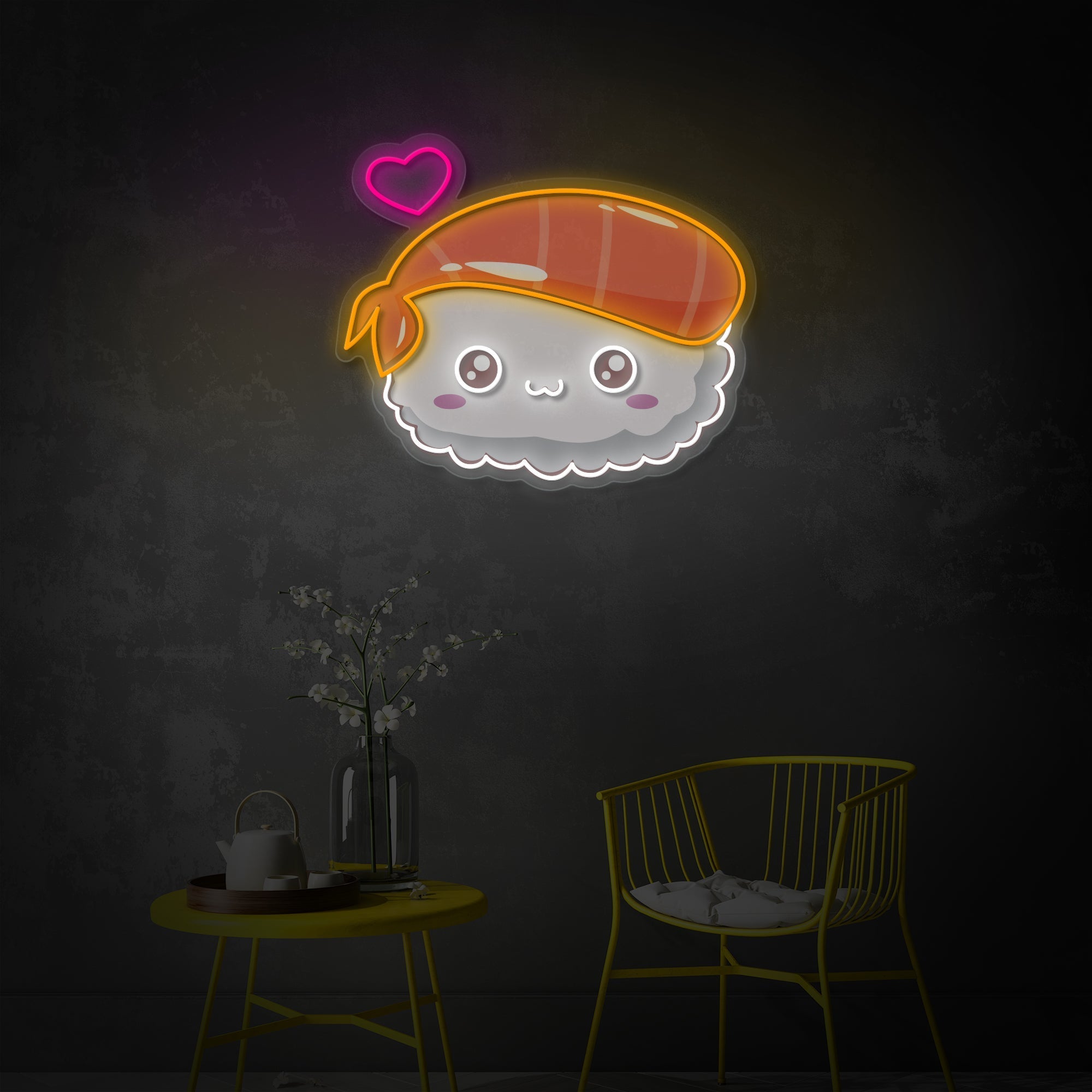 "Kawaii Sushi, japanisches Essen" UV-bedruckt LED-Neonschild