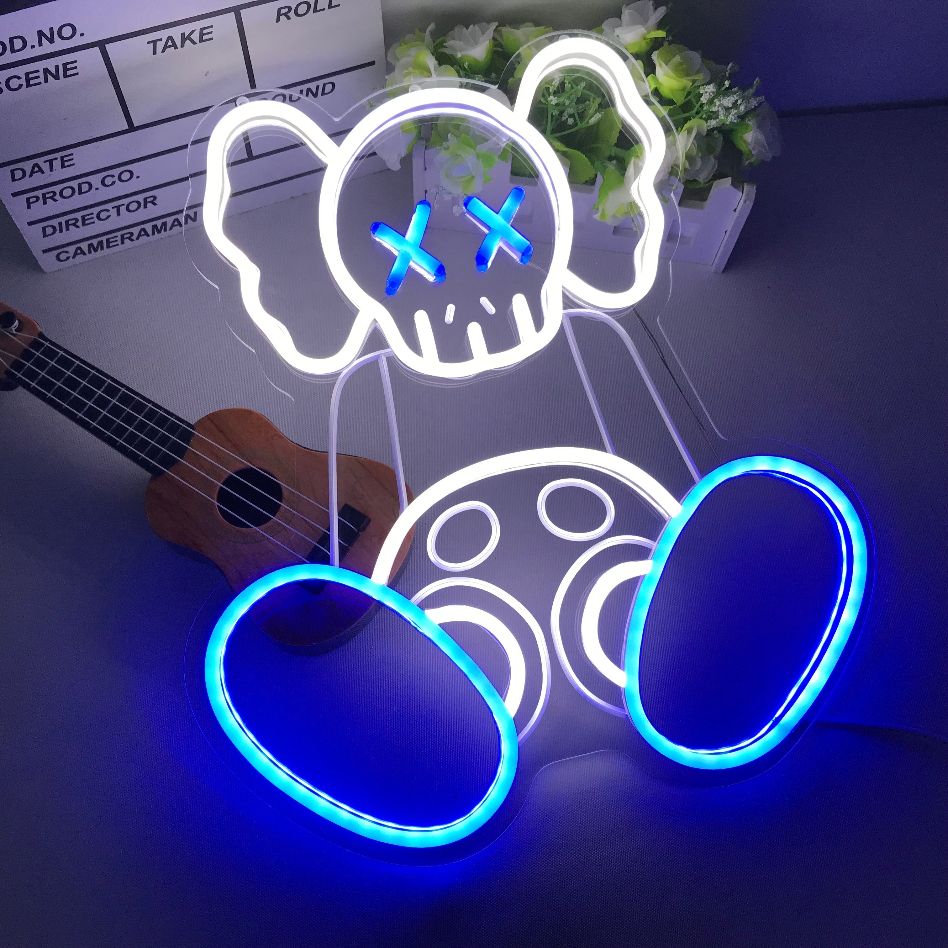 "Sitzender Kaw, Anime" Mini Neonschrift