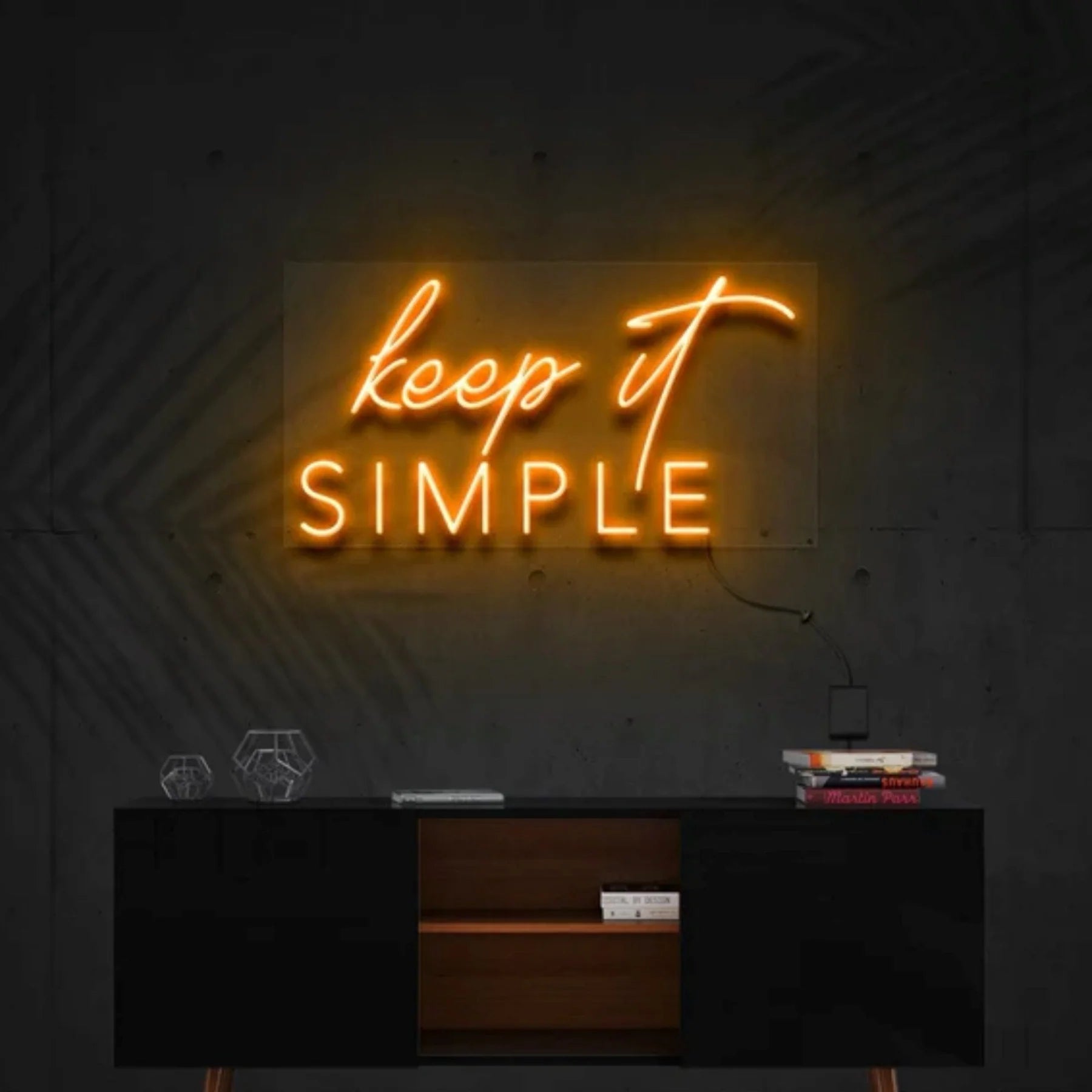 „Keep It Simple“ Neon Kunst Anpassung