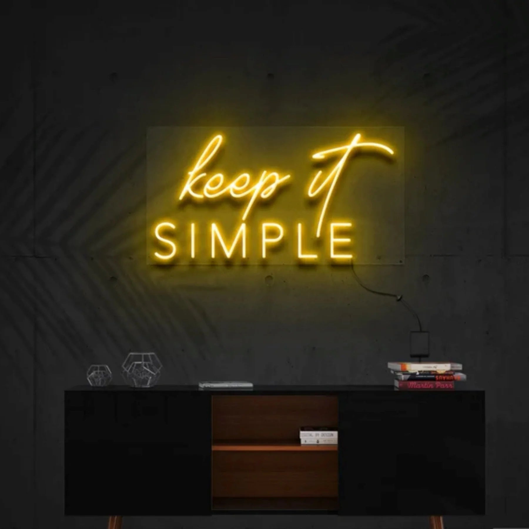 „Keep It Simple“ Neon Kunst Anpassung