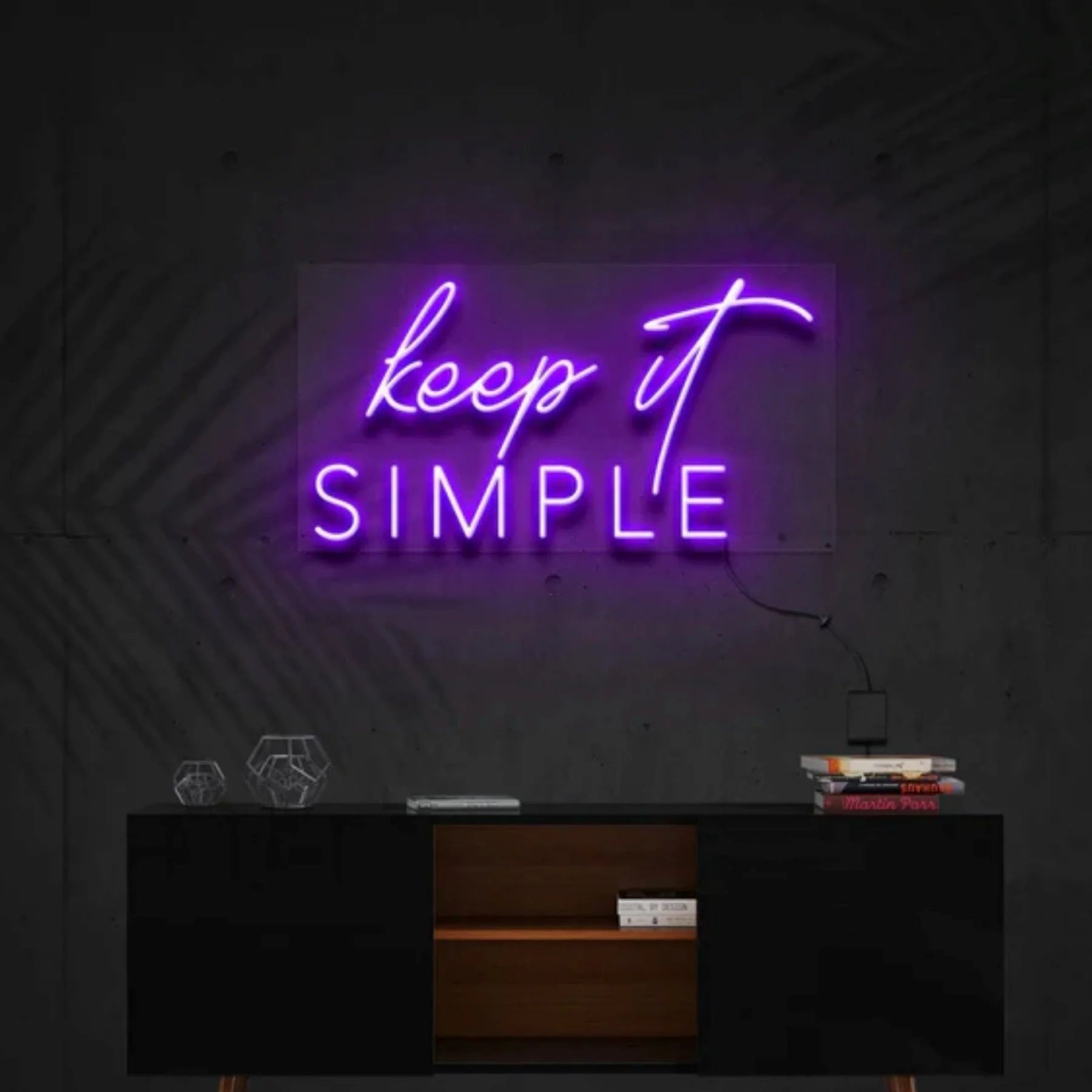 „Keep It Simple“ Neon Kunst Anpassung
