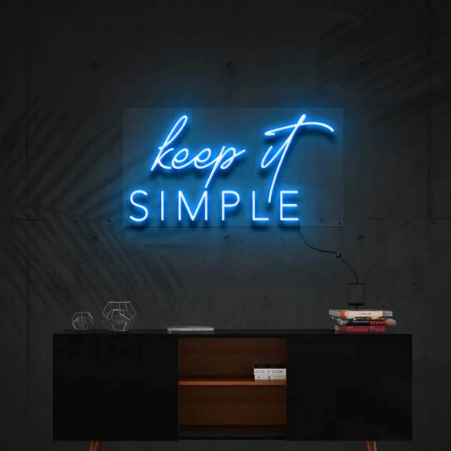 „Keep It Simple“ Neon Kunst Anpassung
