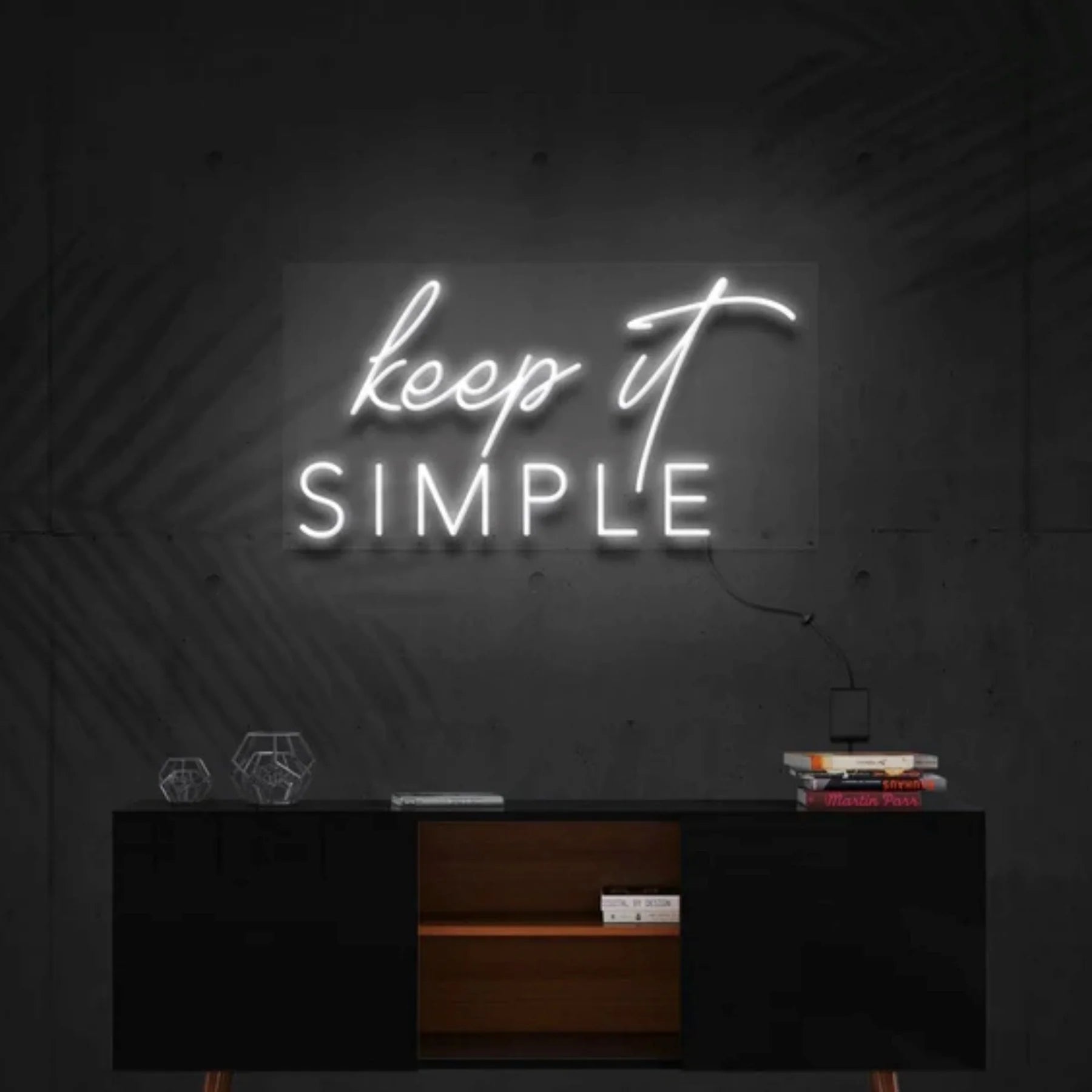 „Keep It Simple“ Neon Kunst Anpassung