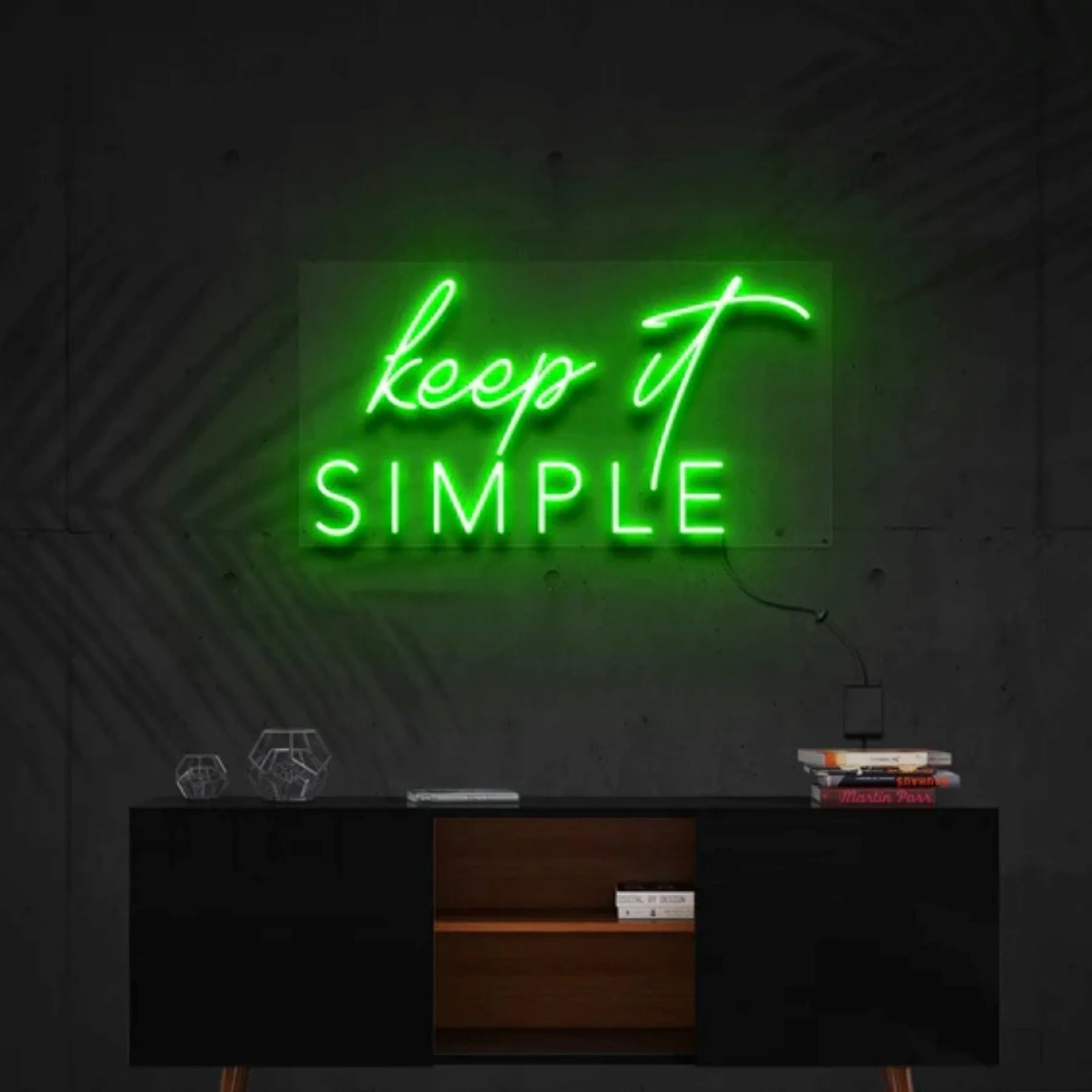 „Keep It Simple“ Neon Kunst Anpassung