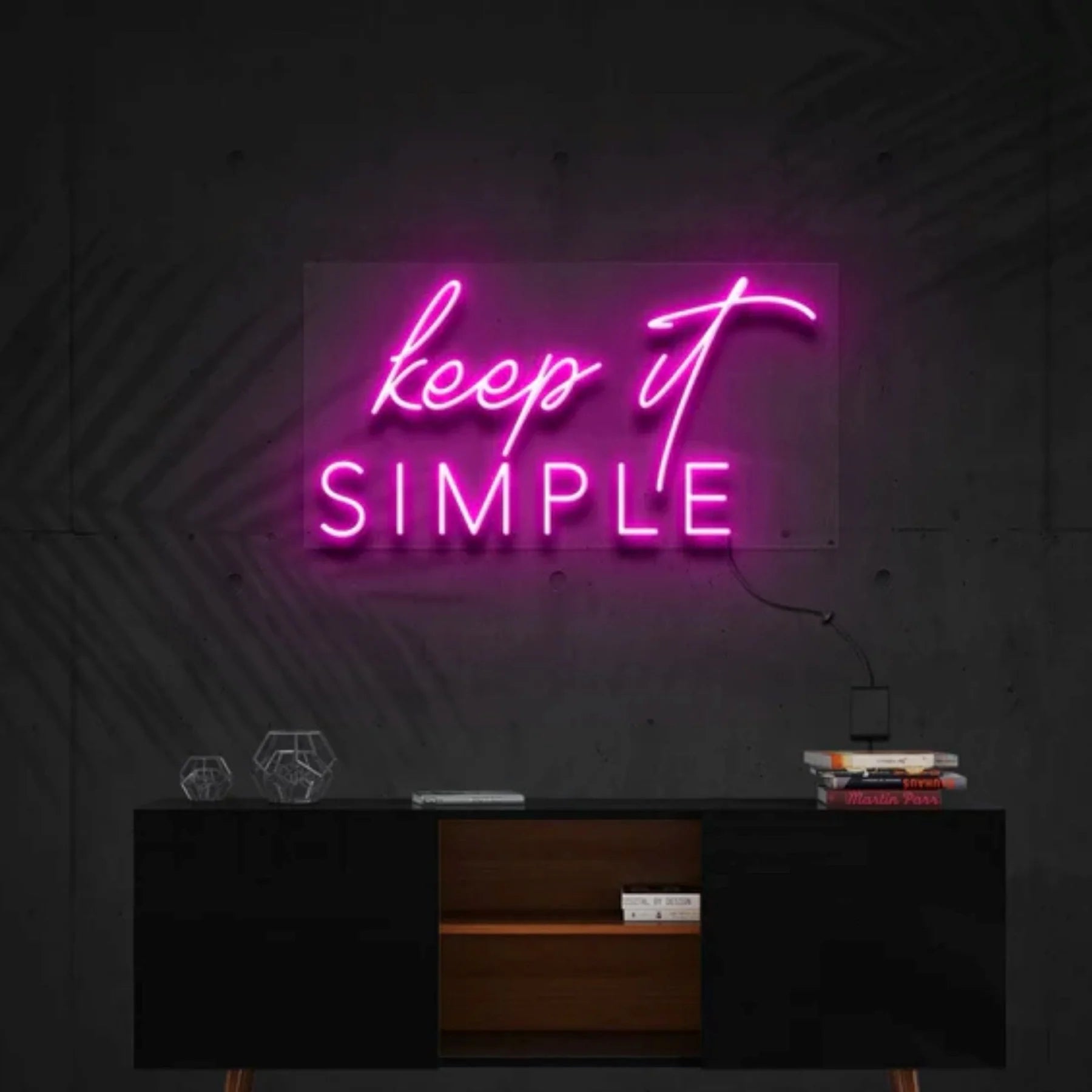 „Keep It Simple“ Neon Kunst Anpassung