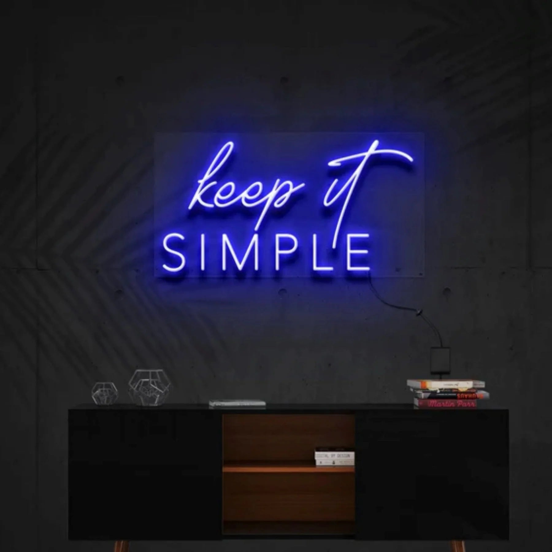 „Keep It Simple“ Neon Kunst Anpassung