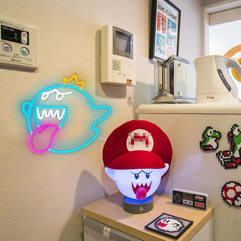 King Boo The Ghost Face LED Neonlicht