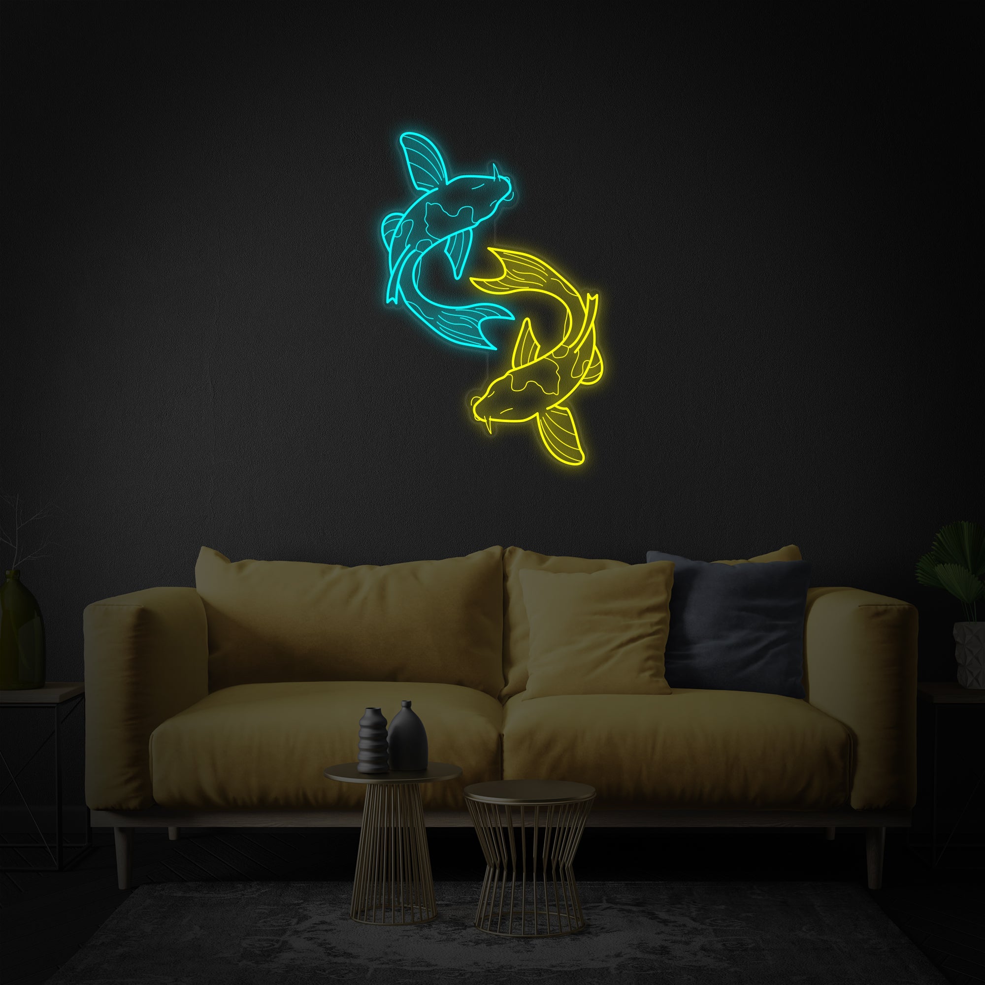 "Koi-Fisch" Neonschrift