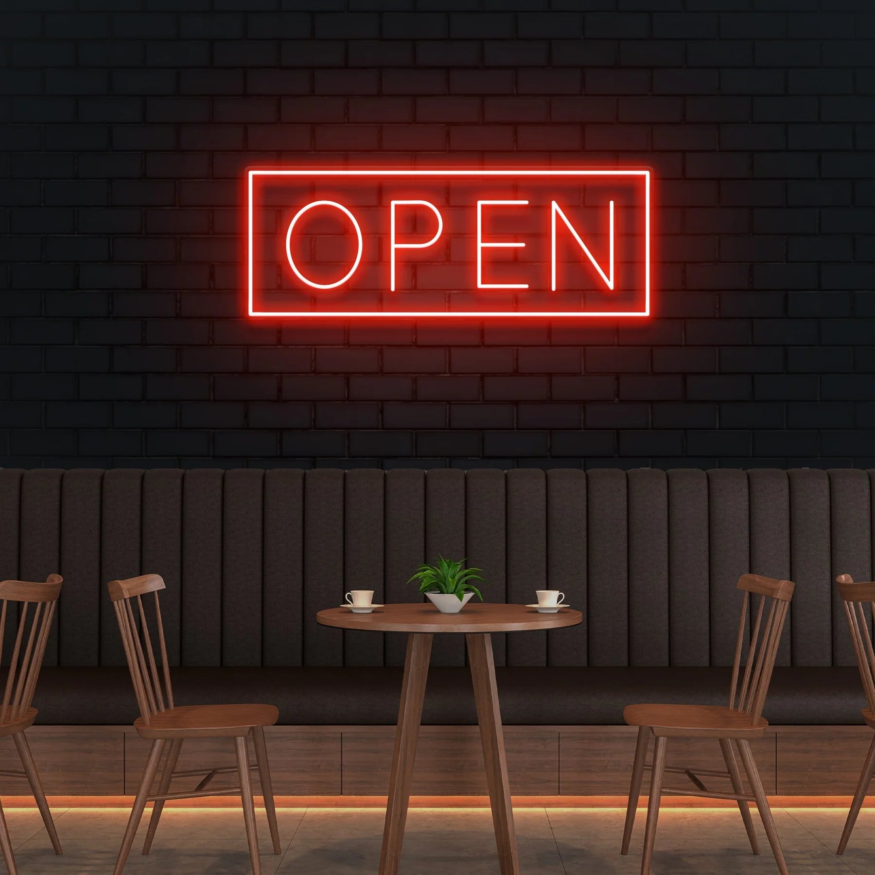 LED-Leuchtreklame „Open“ – Stilvolle Einladung für Ihre Kunden