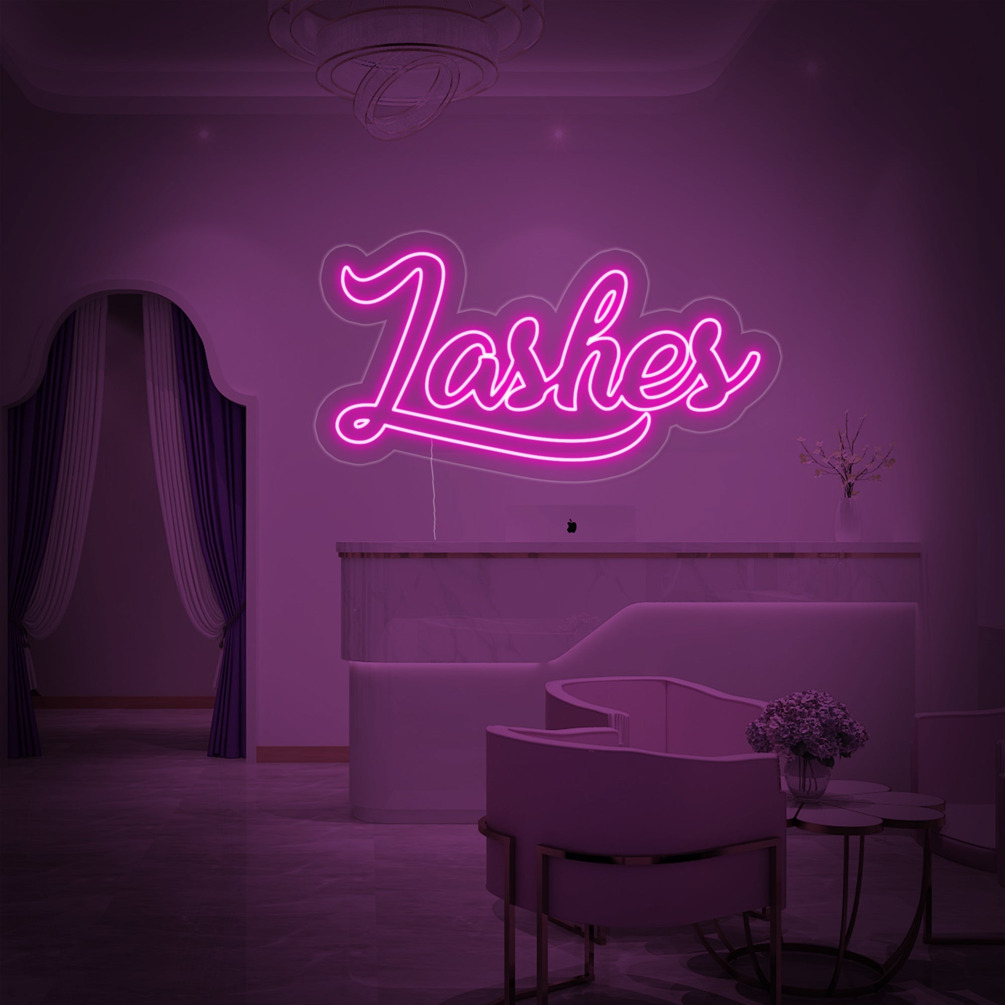 "Lashes" Neonschrift