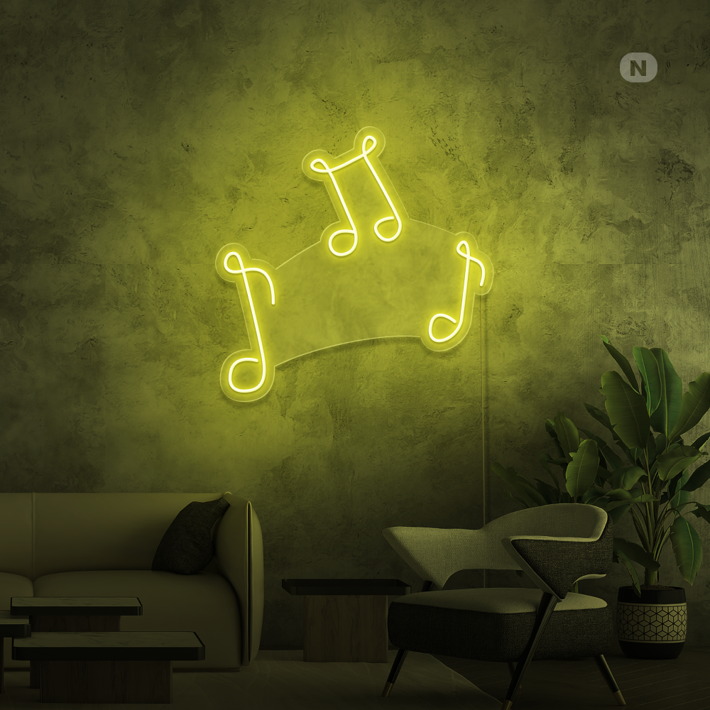 Neon Schild Musikalische Noten