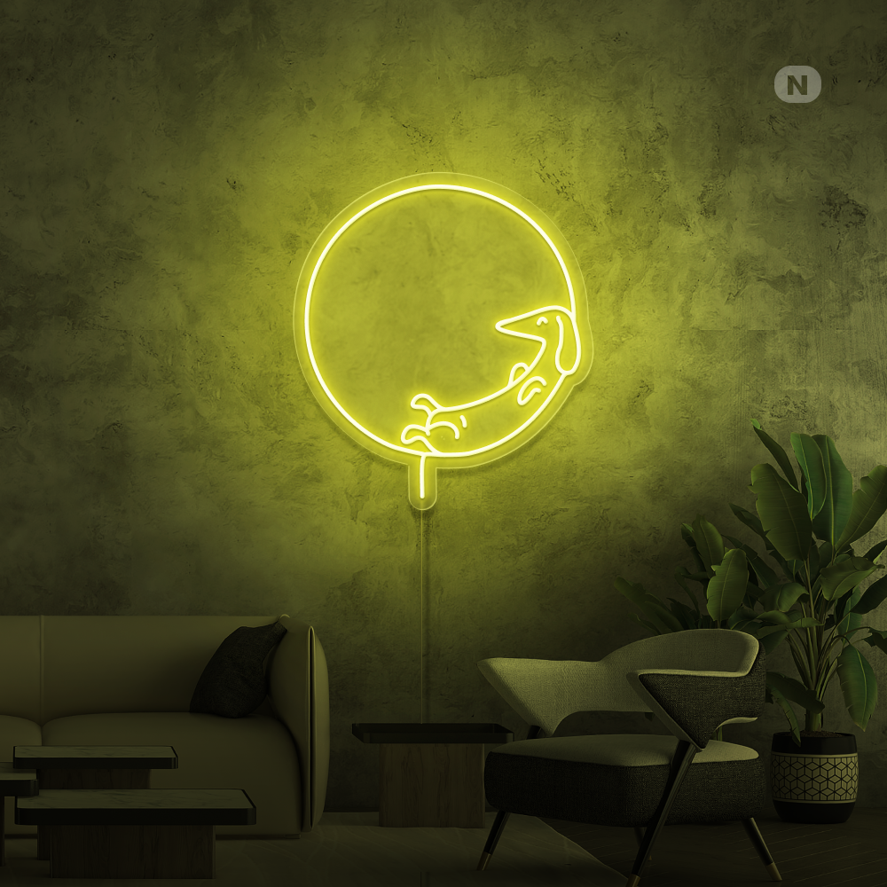 Neon Schild Schlafender Hund