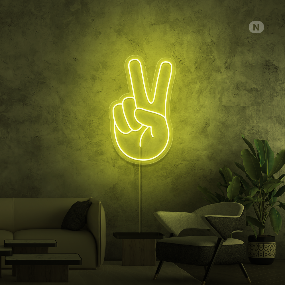 Neon Schild Frieden