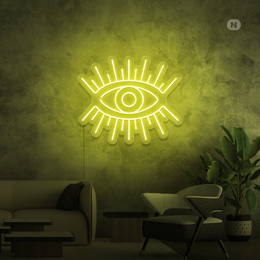 Neon Schild Künstlerisches Auge