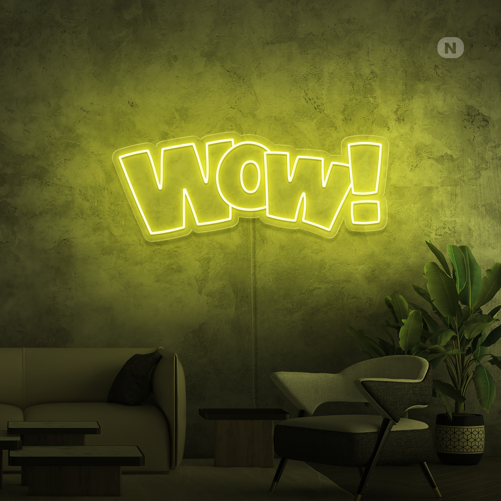 Neon Schild Wow!