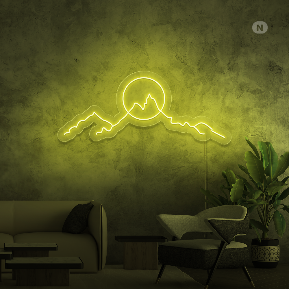Neon Schild Bergen