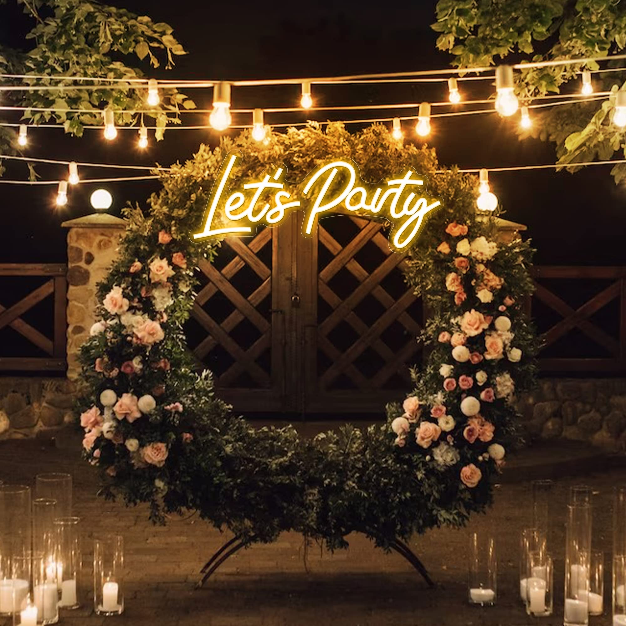 „Let's Party“-Leuchtreklame zur Wanddekoration
