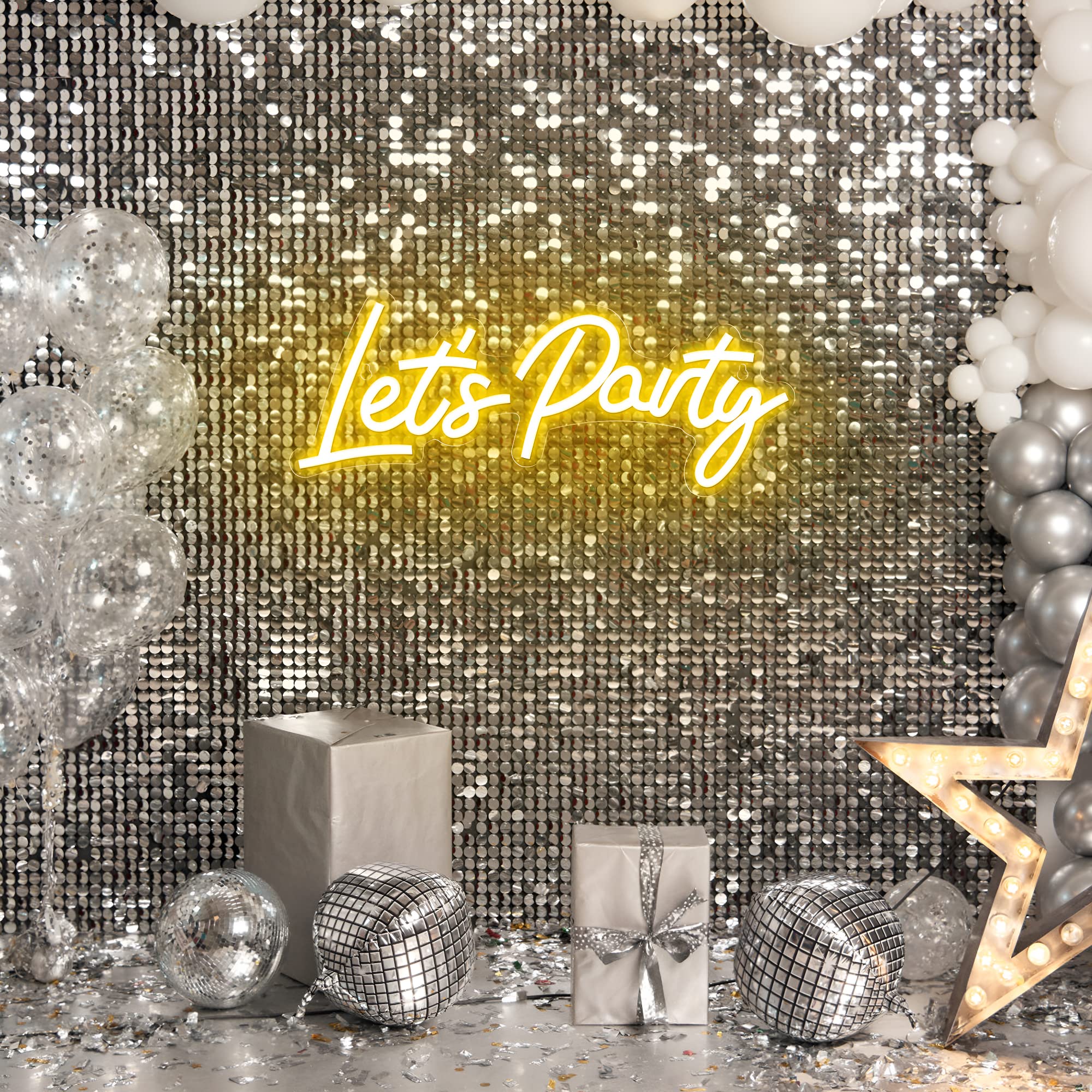 „Let's Party“-Leuchtreklame zur Wanddekoration