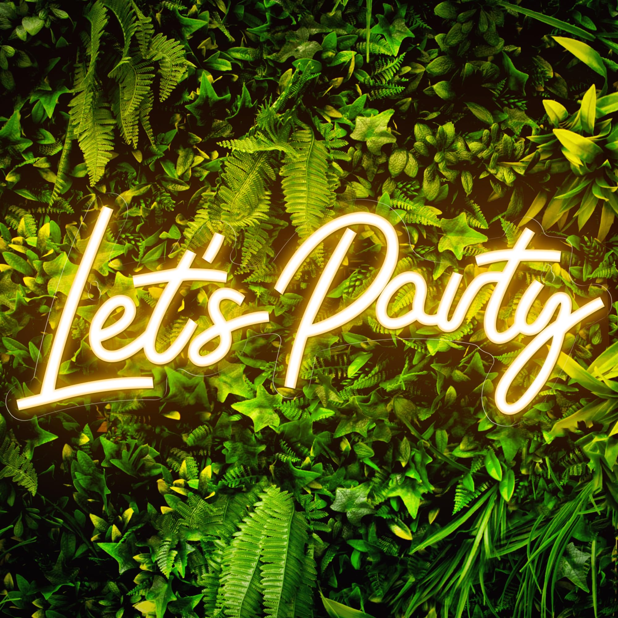 „Let's Party“-Leuchtreklame zur Wanddekoration