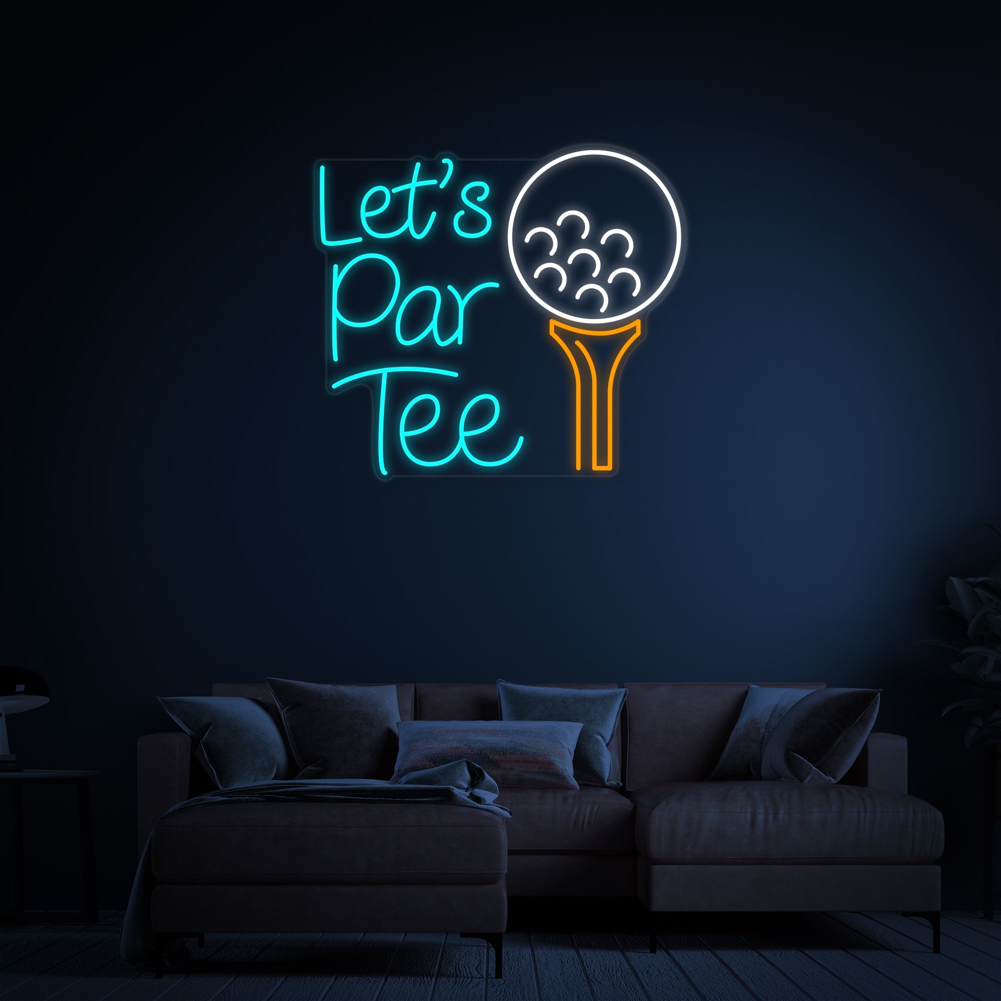 "Lets Par Tee Golfsport" Neonschrift
