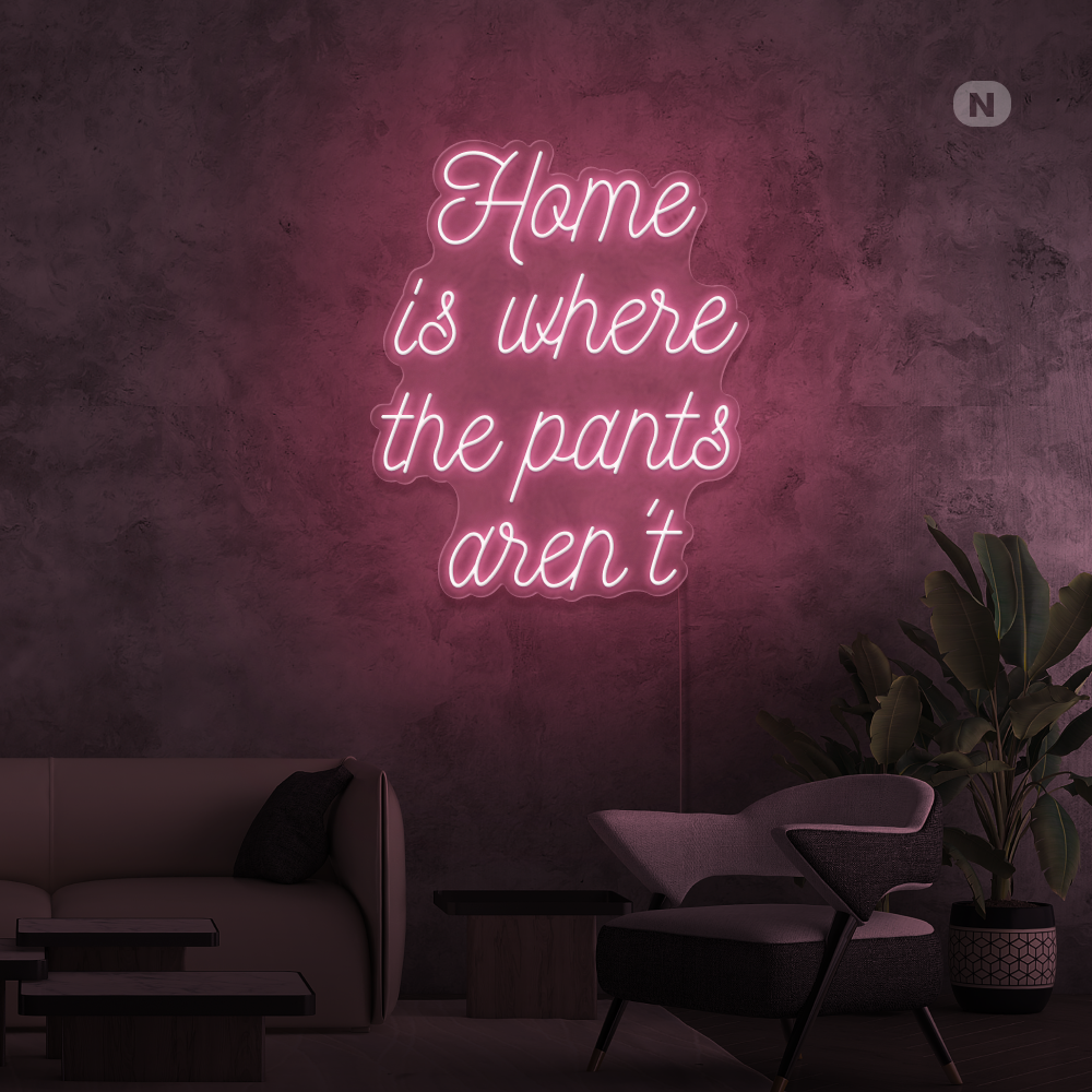 Neon Schild Zitat Zuhause