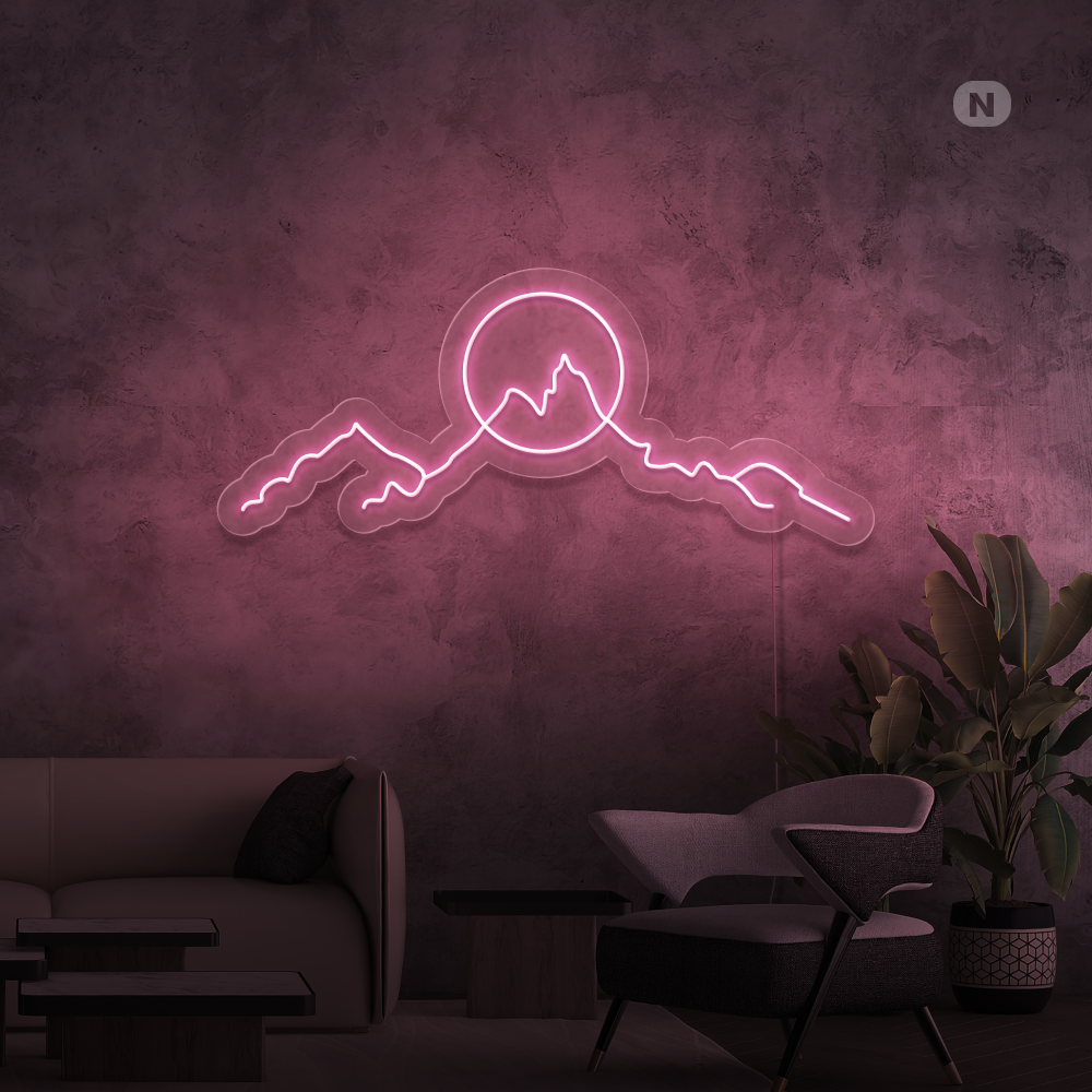 Neon Schild Bergen