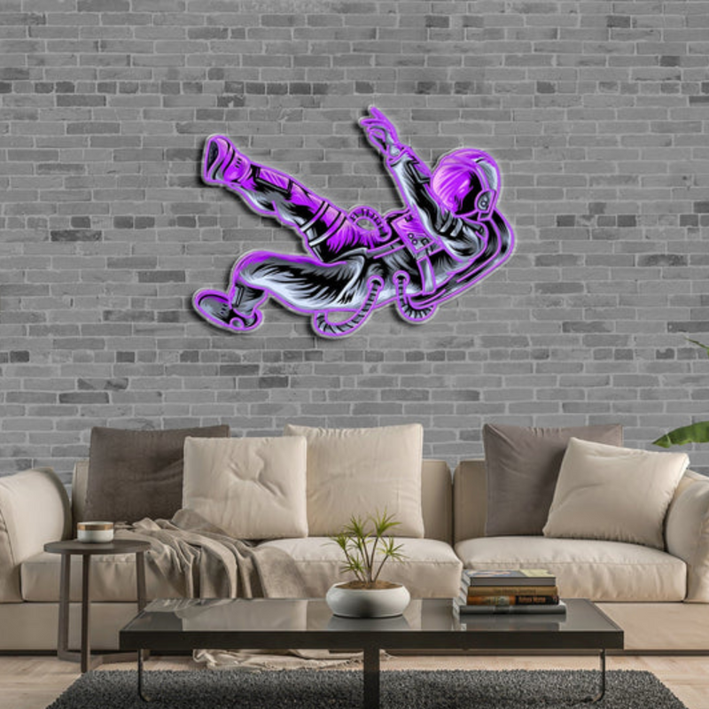 „Lost in Space“ Neon Acryl Kunstwerk